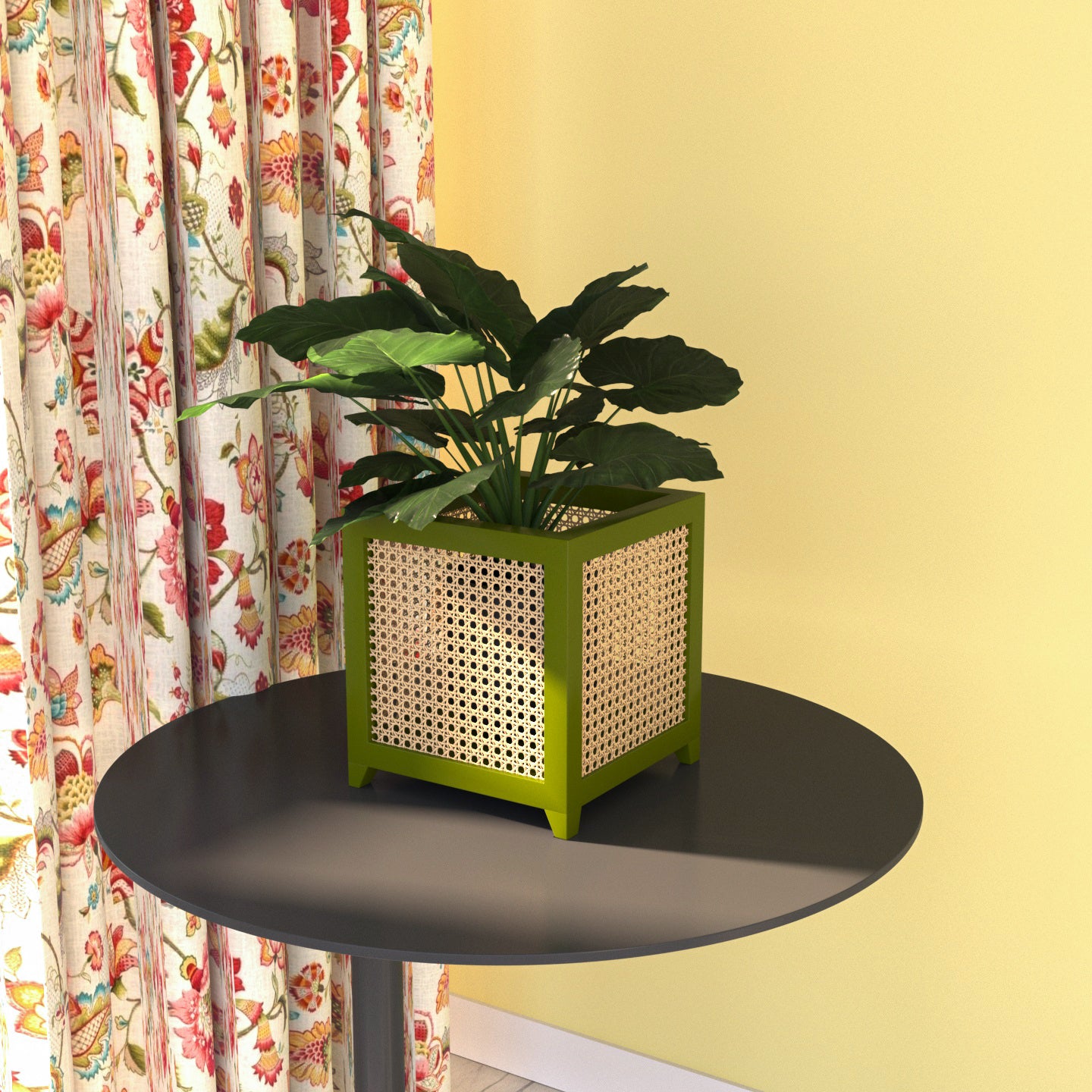 Premium Style Green Soft Cane Wooden Flowerpot for Home Pot
