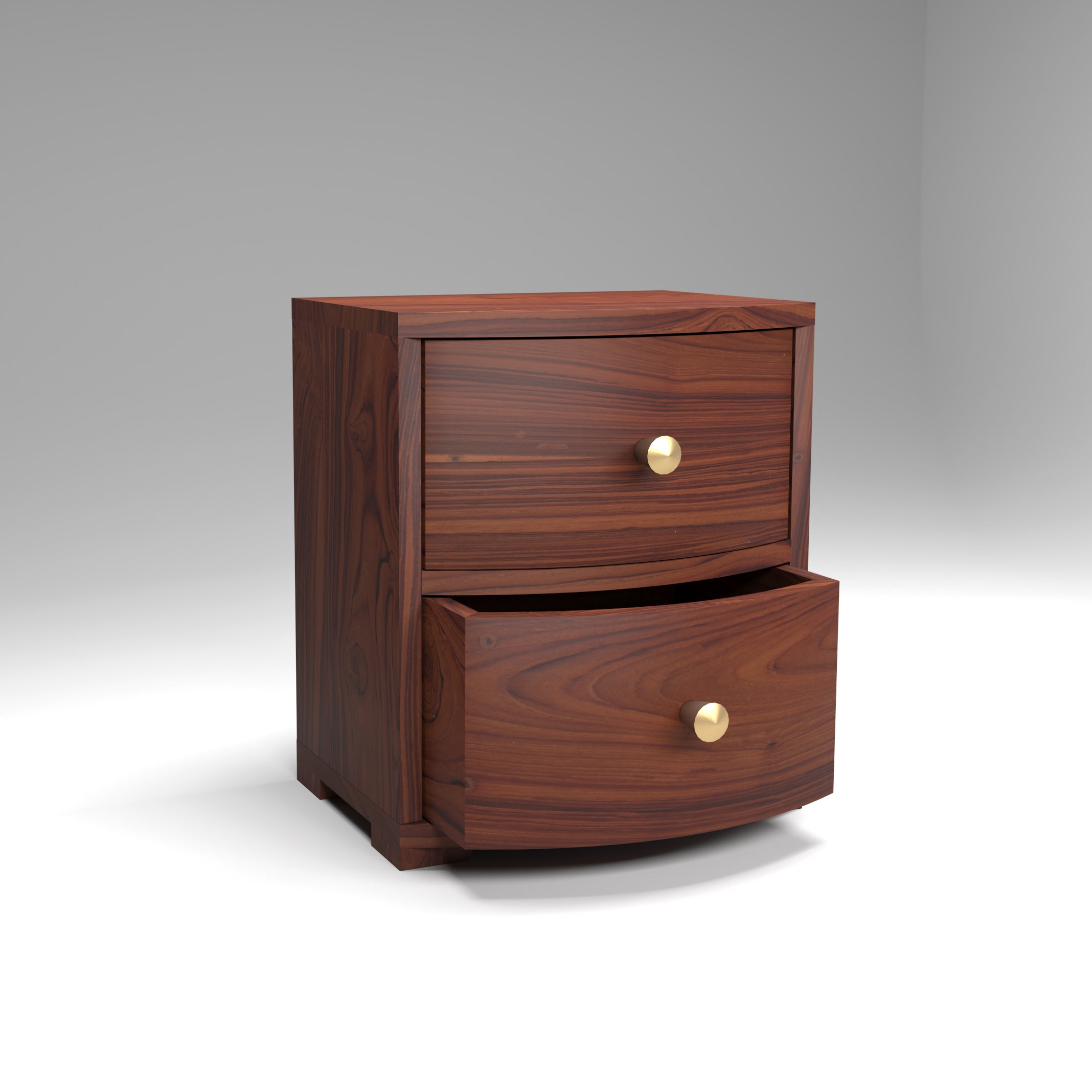 Curved Double Drawer Compact Desk Chest Desk Organizer