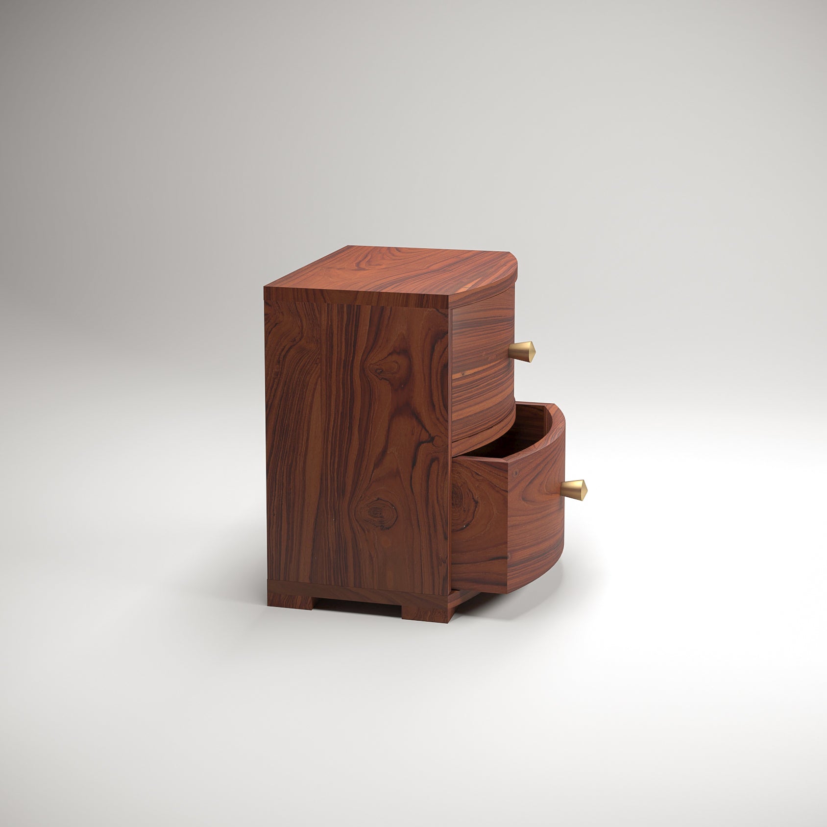 Curved Double Drawer Compact Desk Chest Desk Organizer