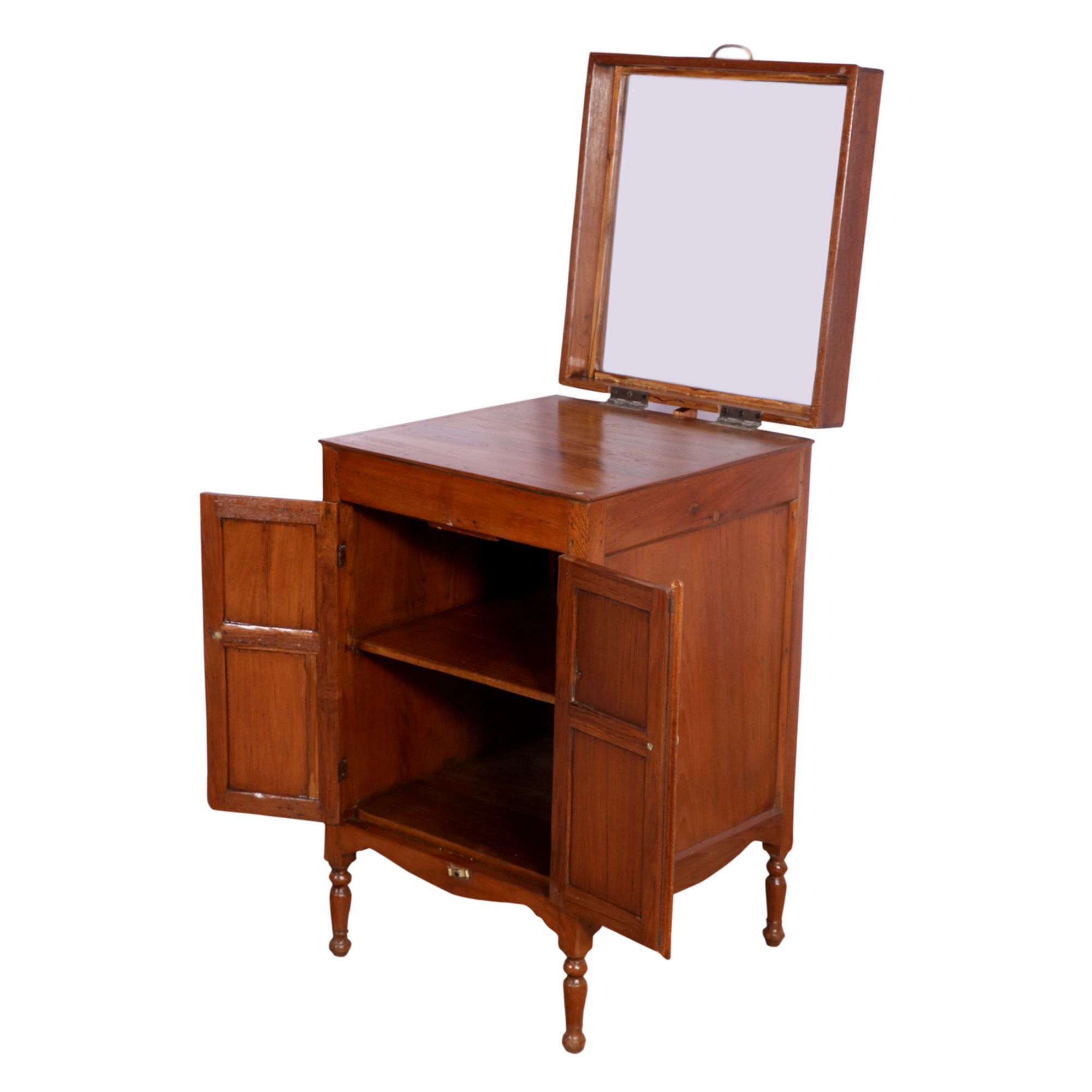 Square Compact Cabinet with Portable Mirror Cupboard