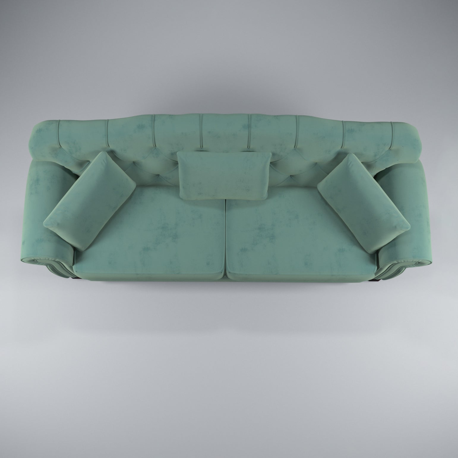 Classic Green Upholstered 3 seater sofa with 3 Cushions Sofa