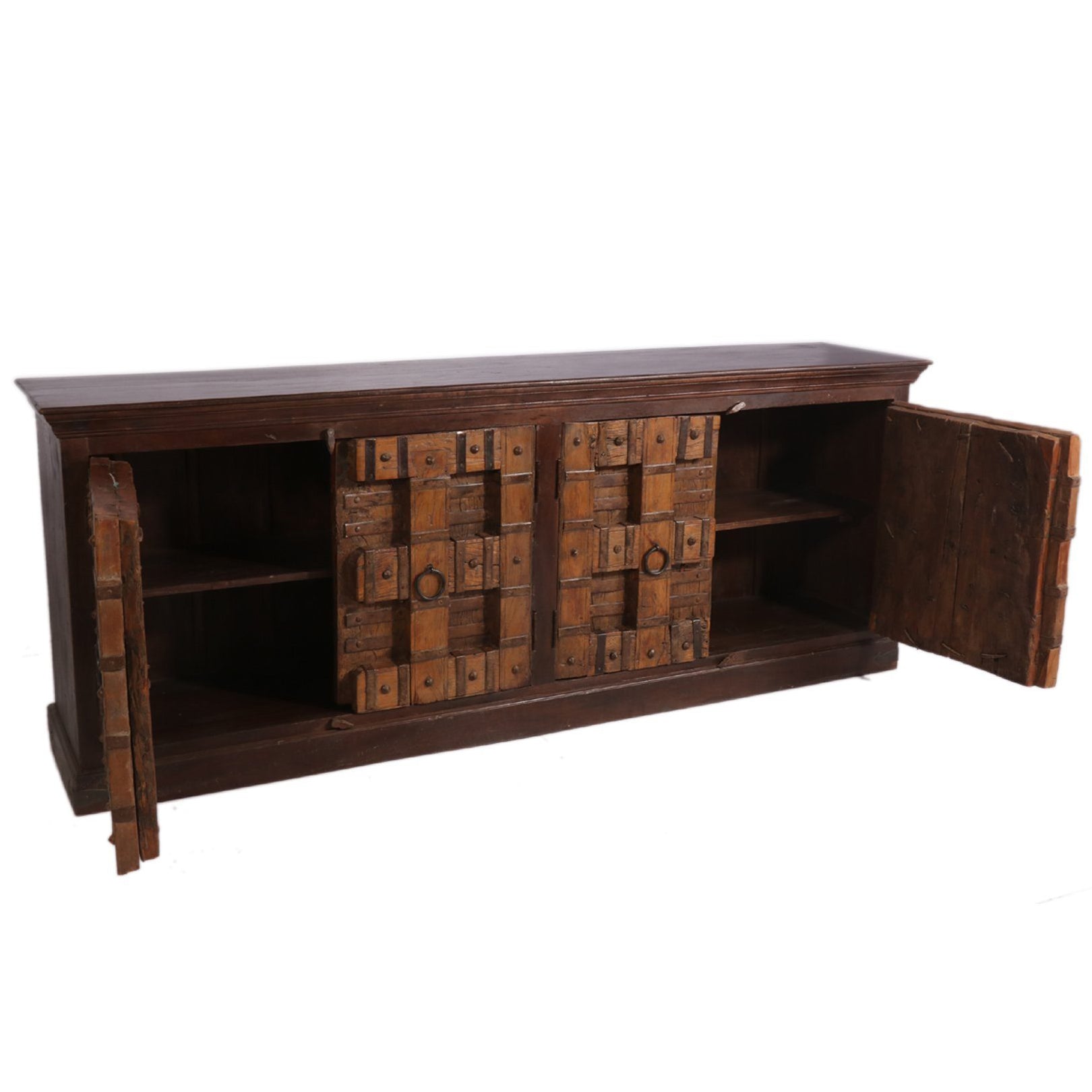 Wood Door Plasma Stand Cupboard