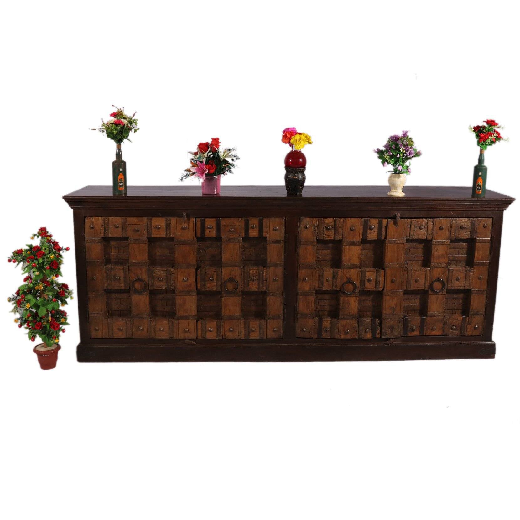 Wood Door Plasma Stand Cupboard