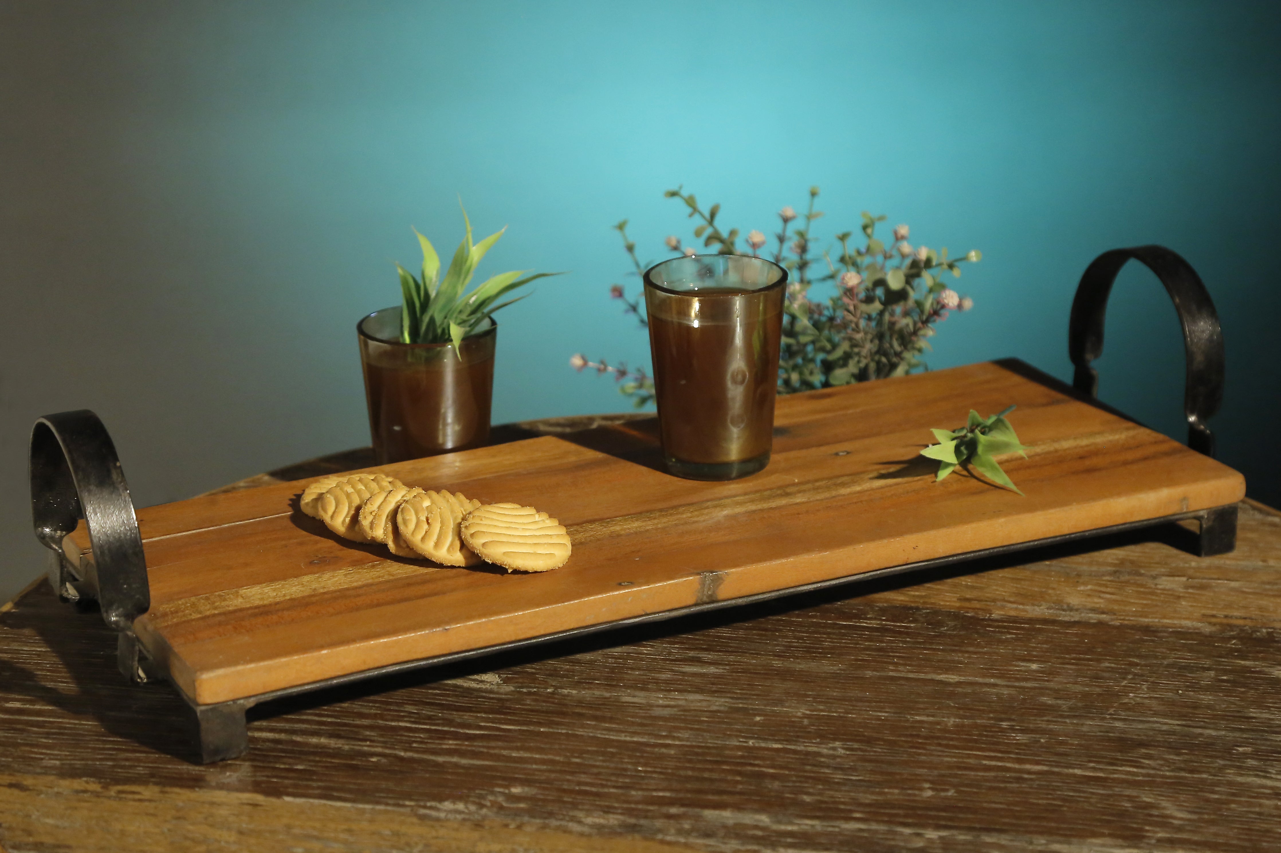 Wooden Tray Plank with Handle Tray