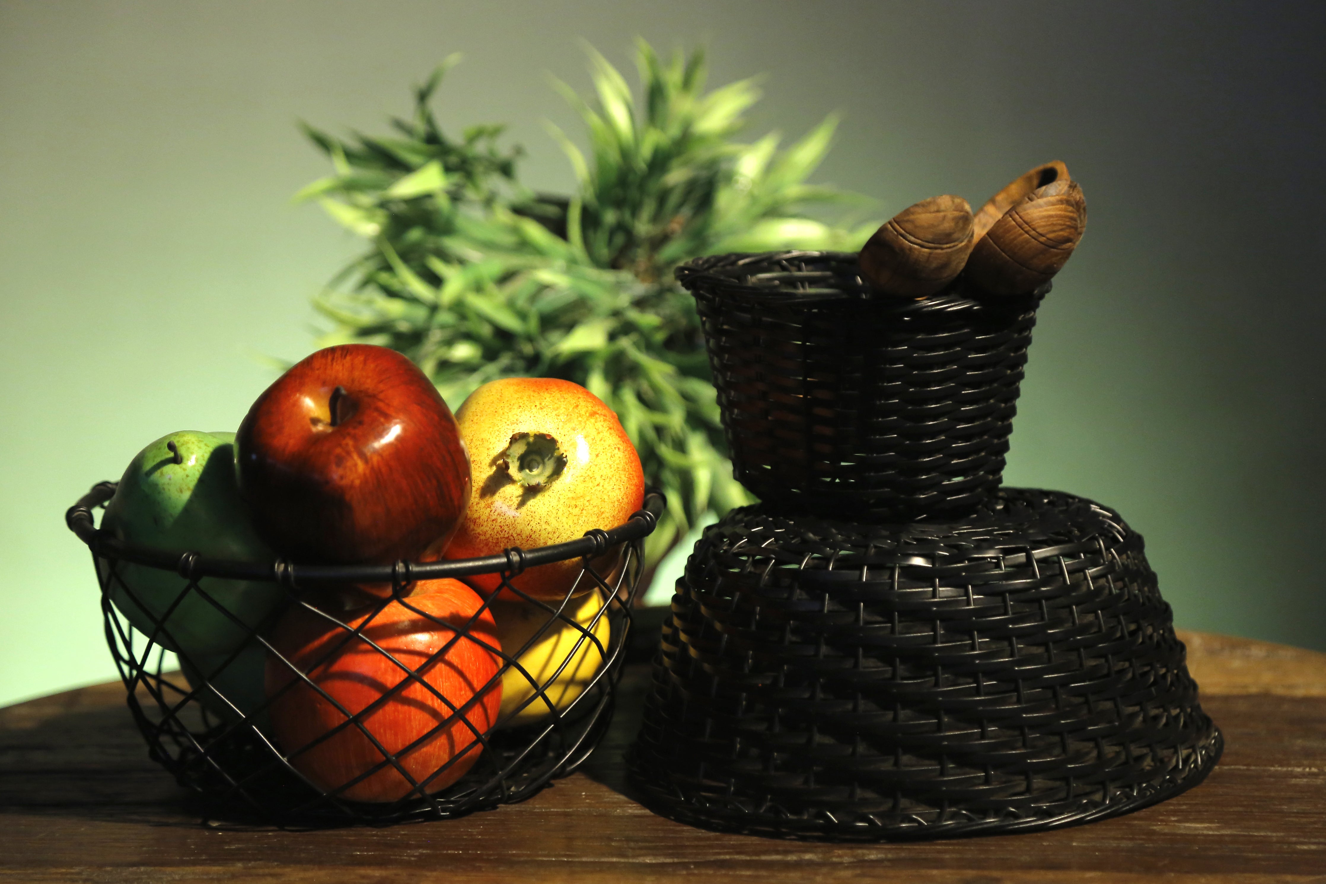(Set of 3) Black Coloured Fruit Crate Metallic Tray Set Tray