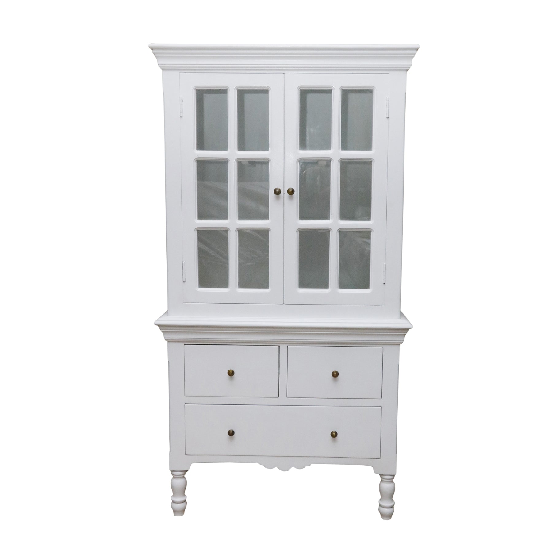 Classy White Solid Wood Almirah Wardrobe