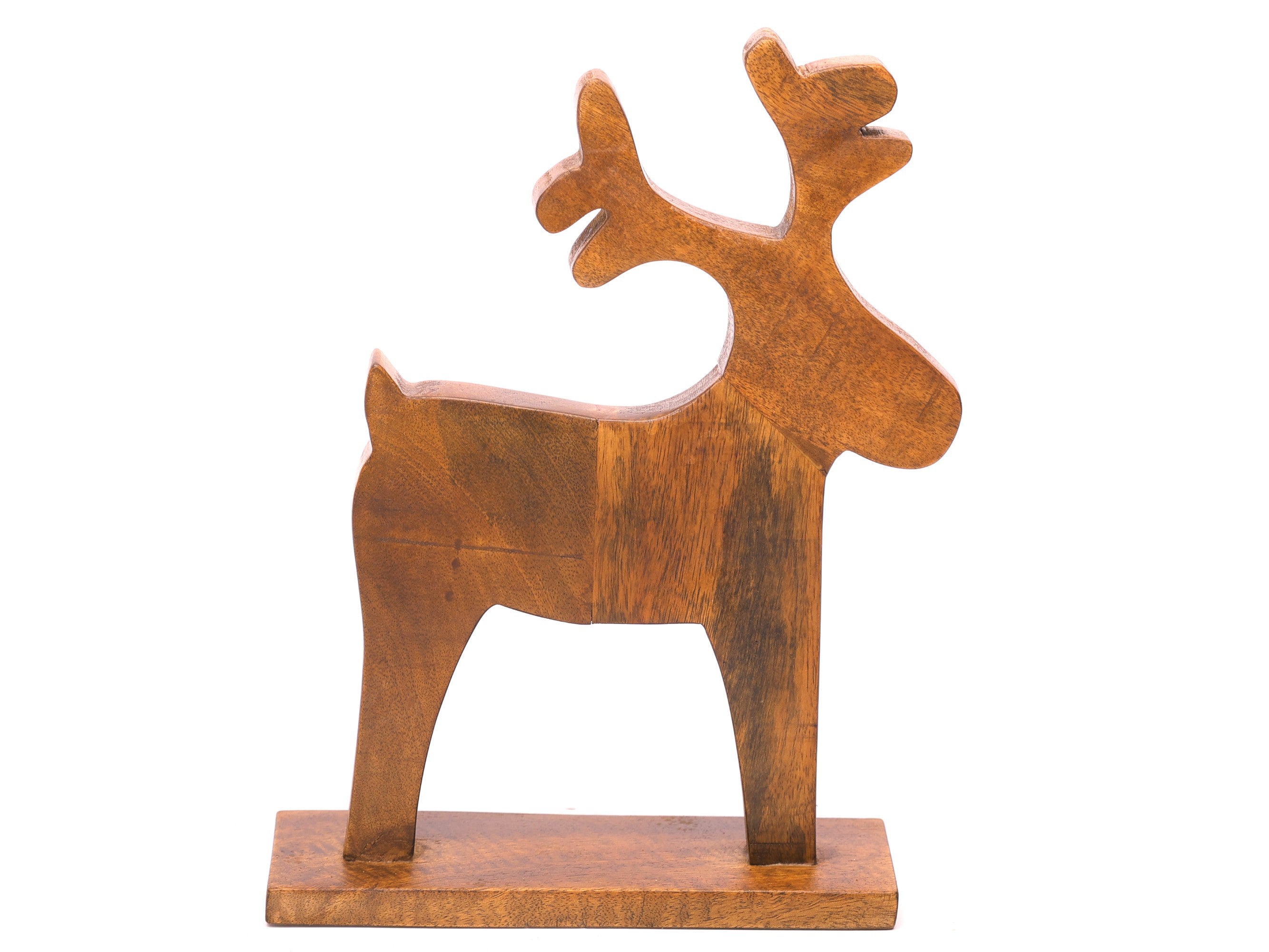 Wooden Santa Deer Animal Figurine