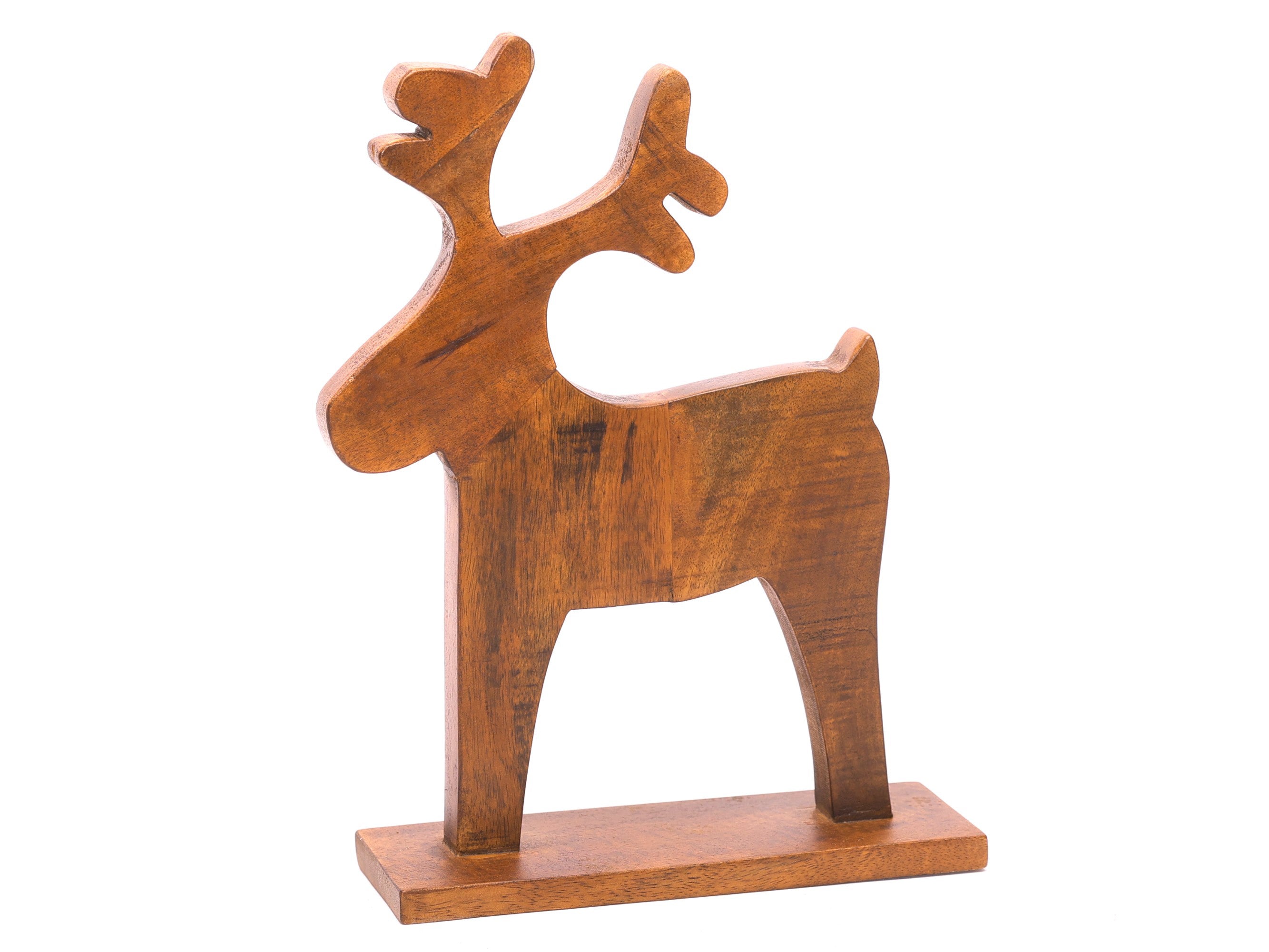 Wooden Santa Deer Animal Figurine