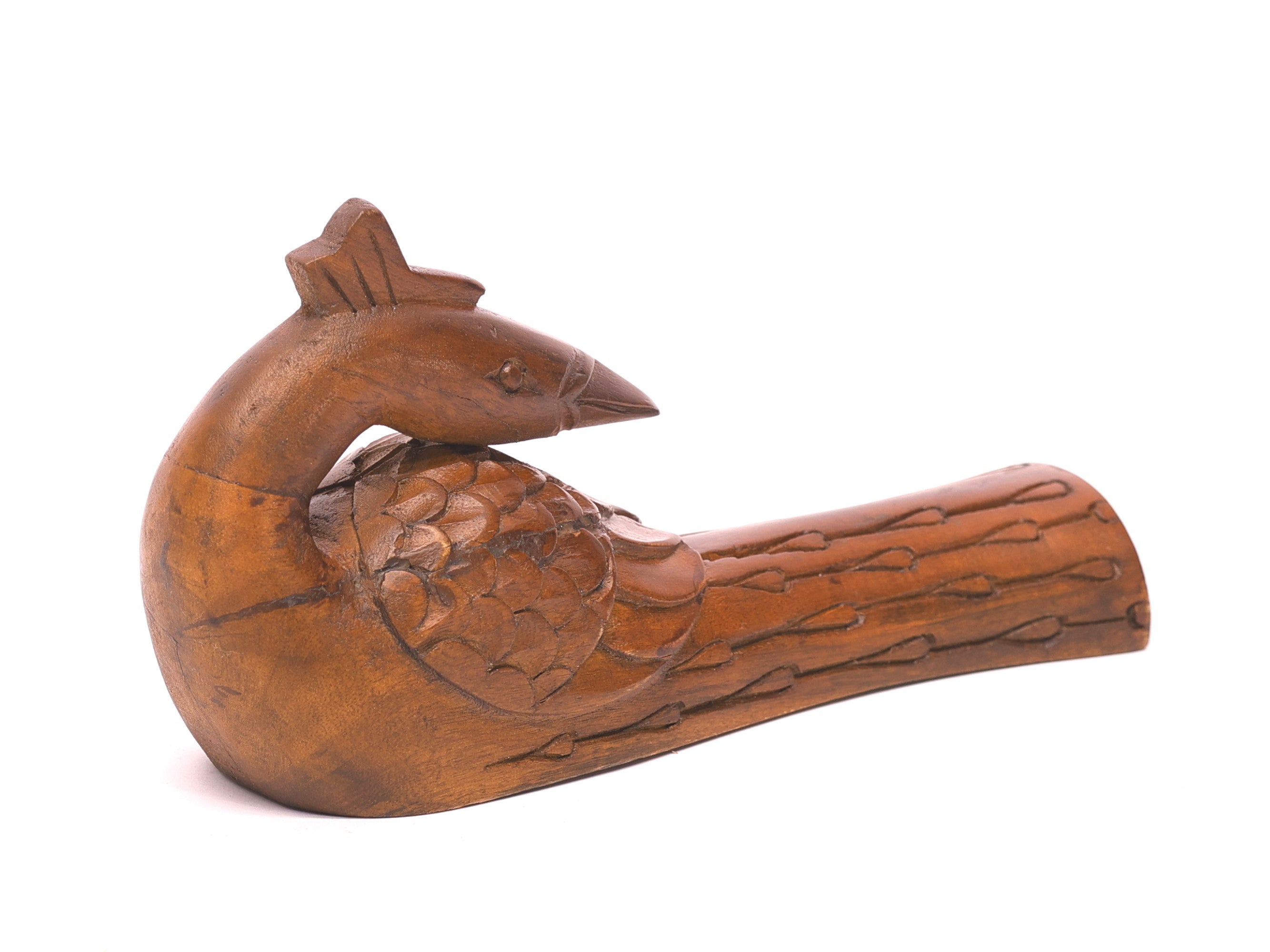 Wooden Sleeping Bird Animal Figurine