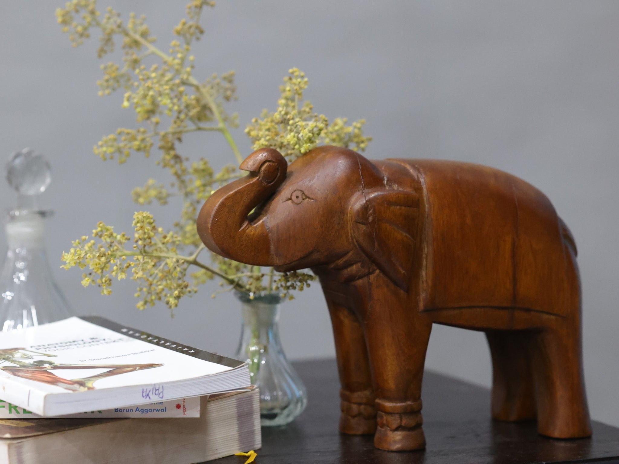 Regal Wooden Carved Elephant