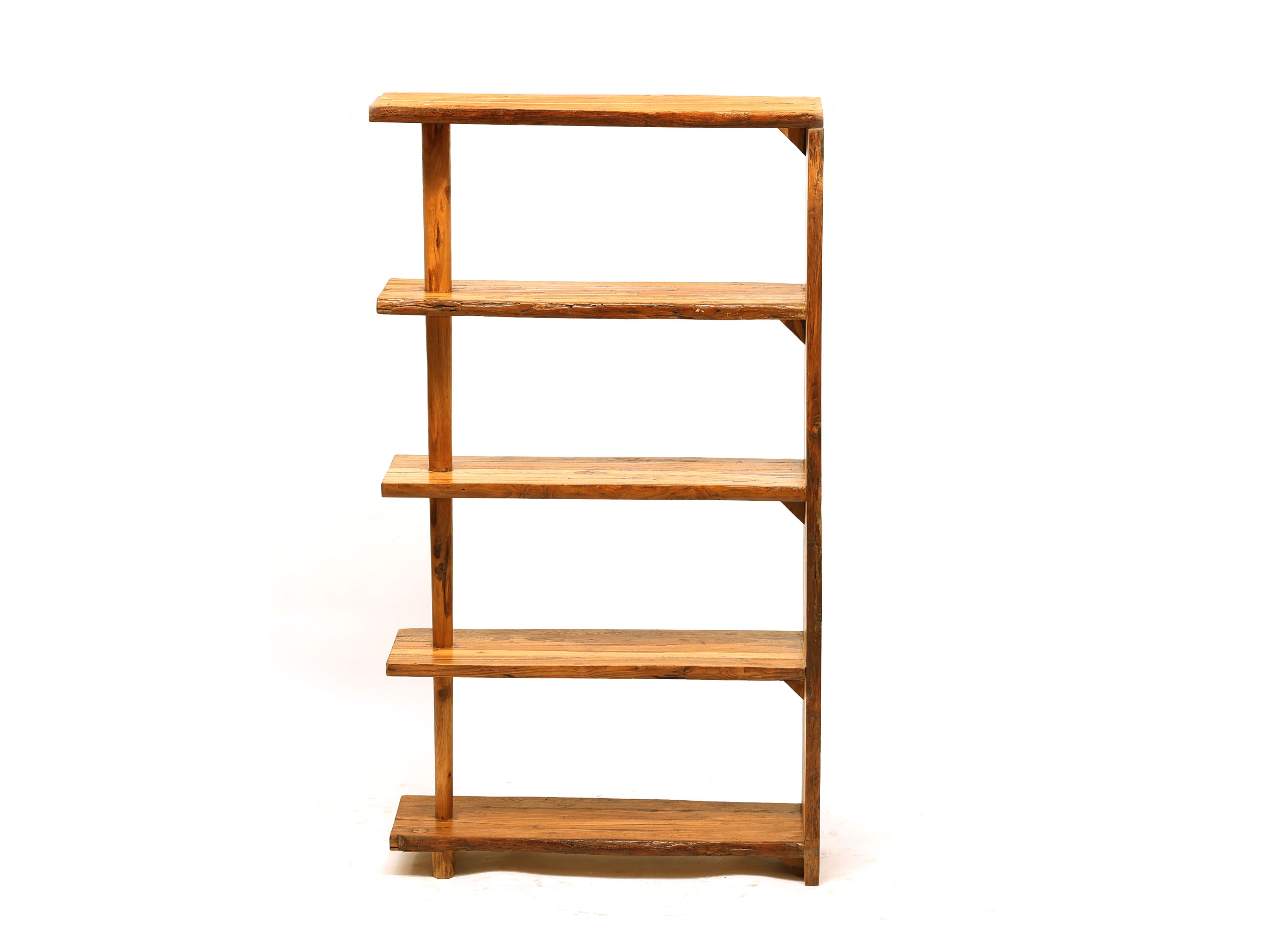 Heritage Finish Teak Wood 4 Shelf Rack Rack