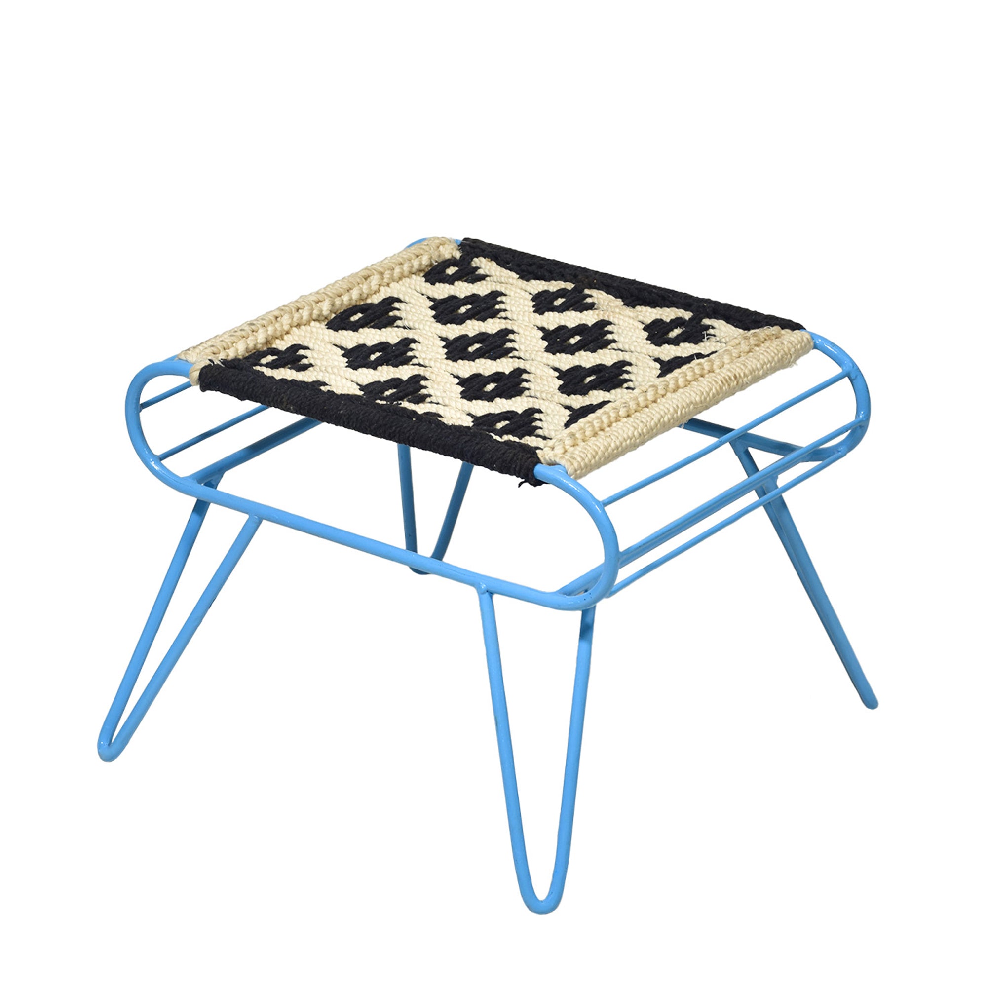 Black white Retro Style Woven Stool Stool