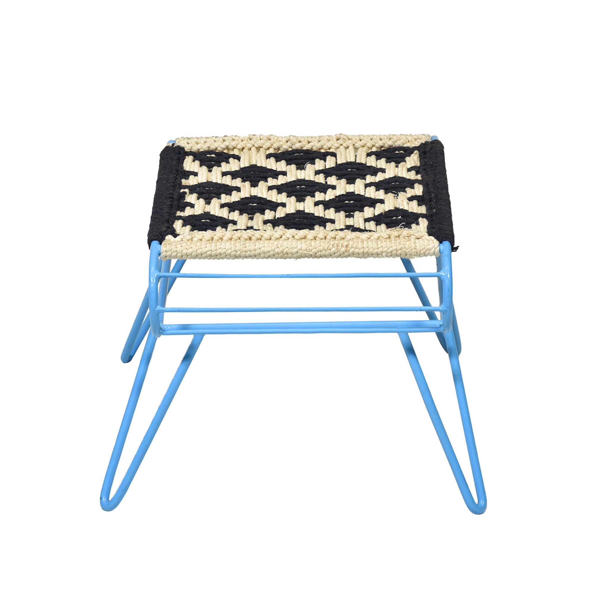 Black white Retro Style Woven Stool Stool