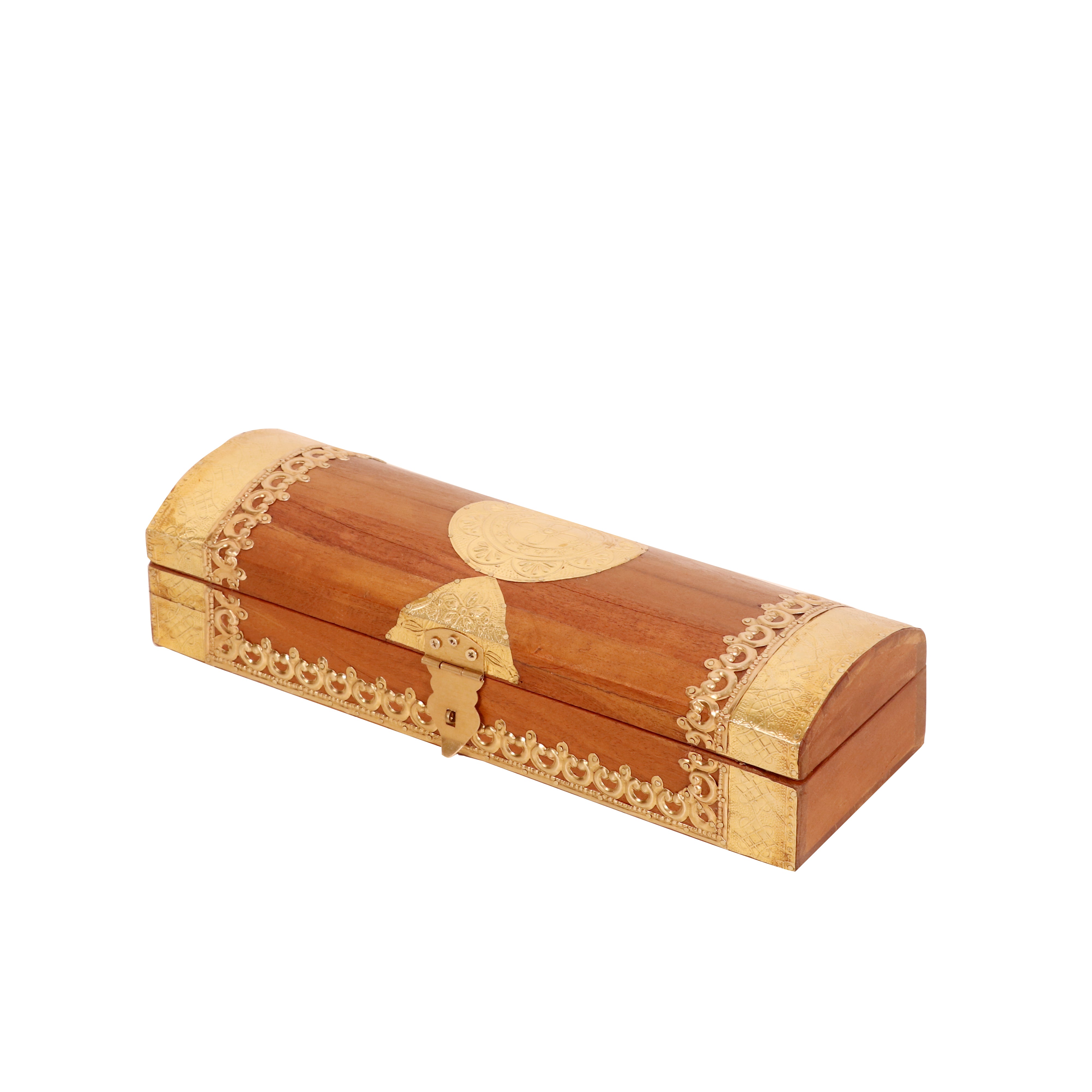 Brass fitted royal Latch Pen Pencil Case Wooden Box