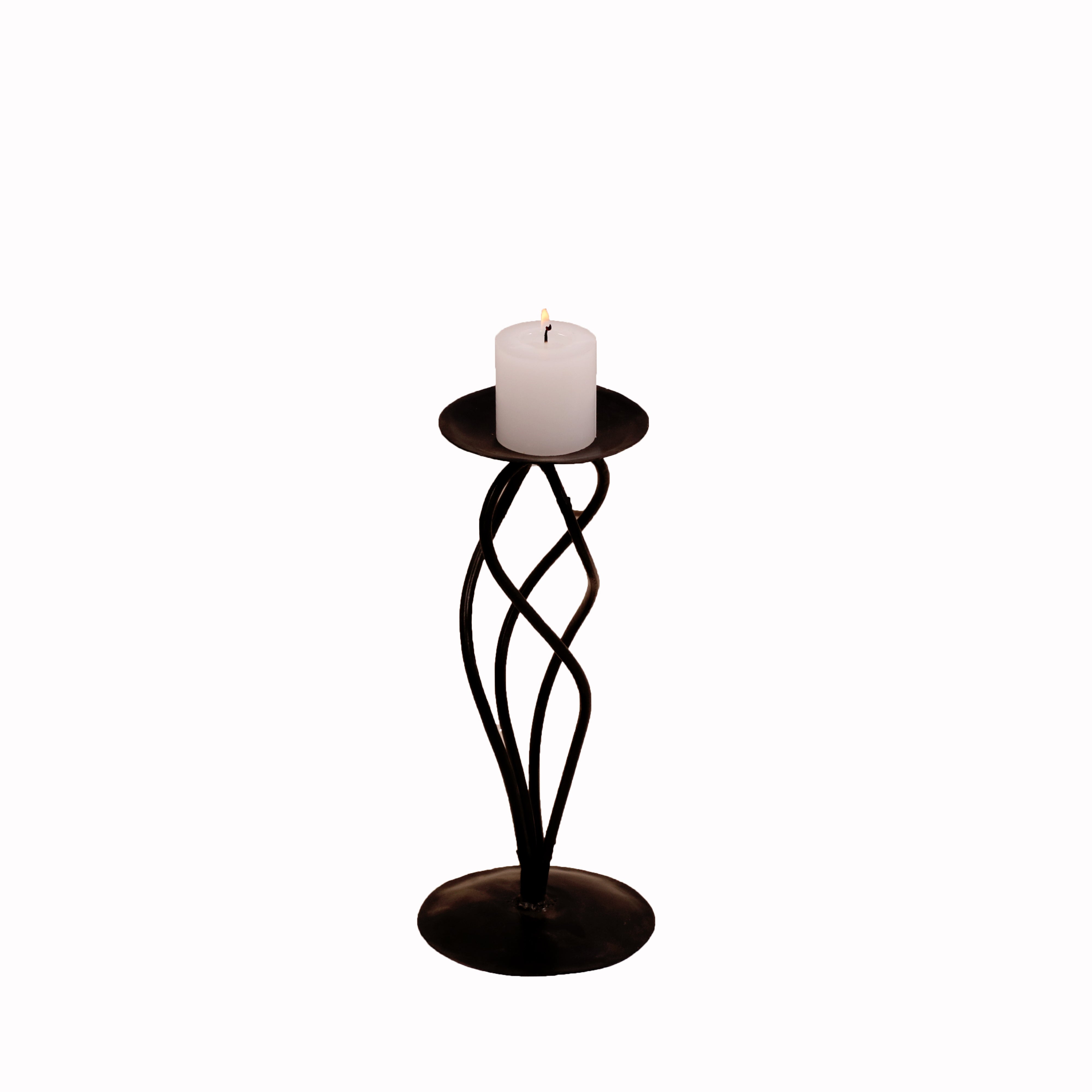 Swirling Pretty Candle Stand Black Candle Holder