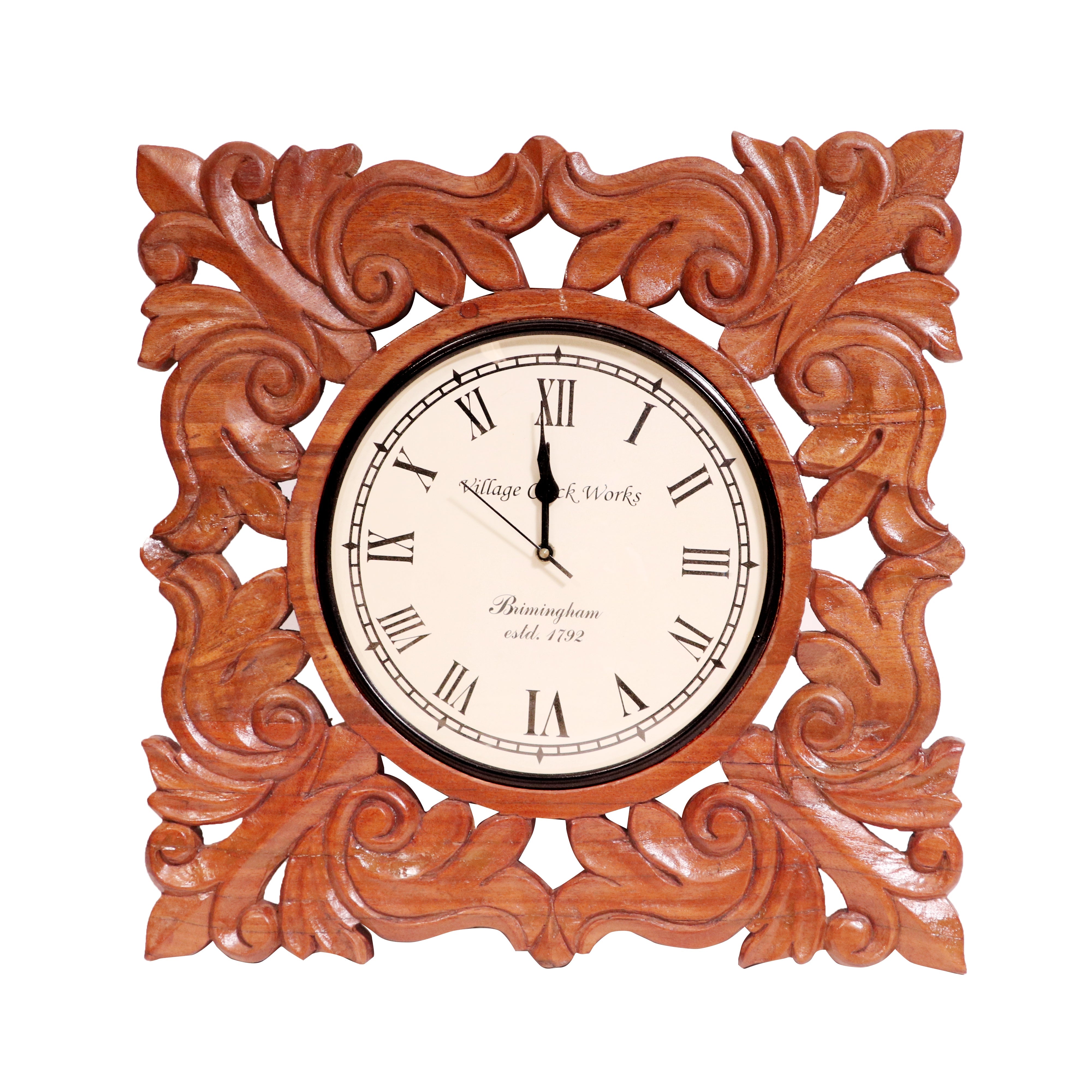 Wooden Diamond clock in natural polish Default Title Clock
