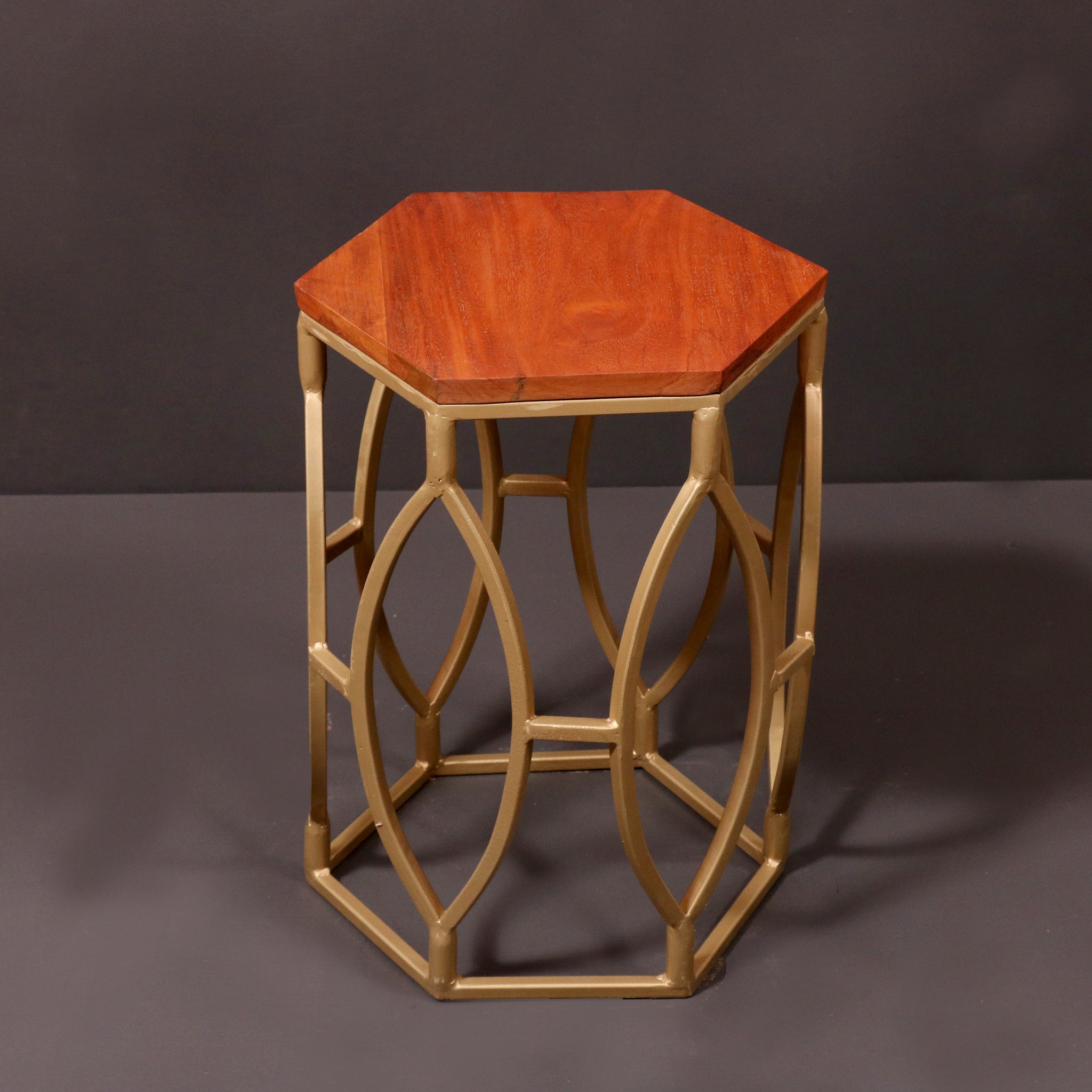 Hexagonal Metallic Coffee Table (Golden)