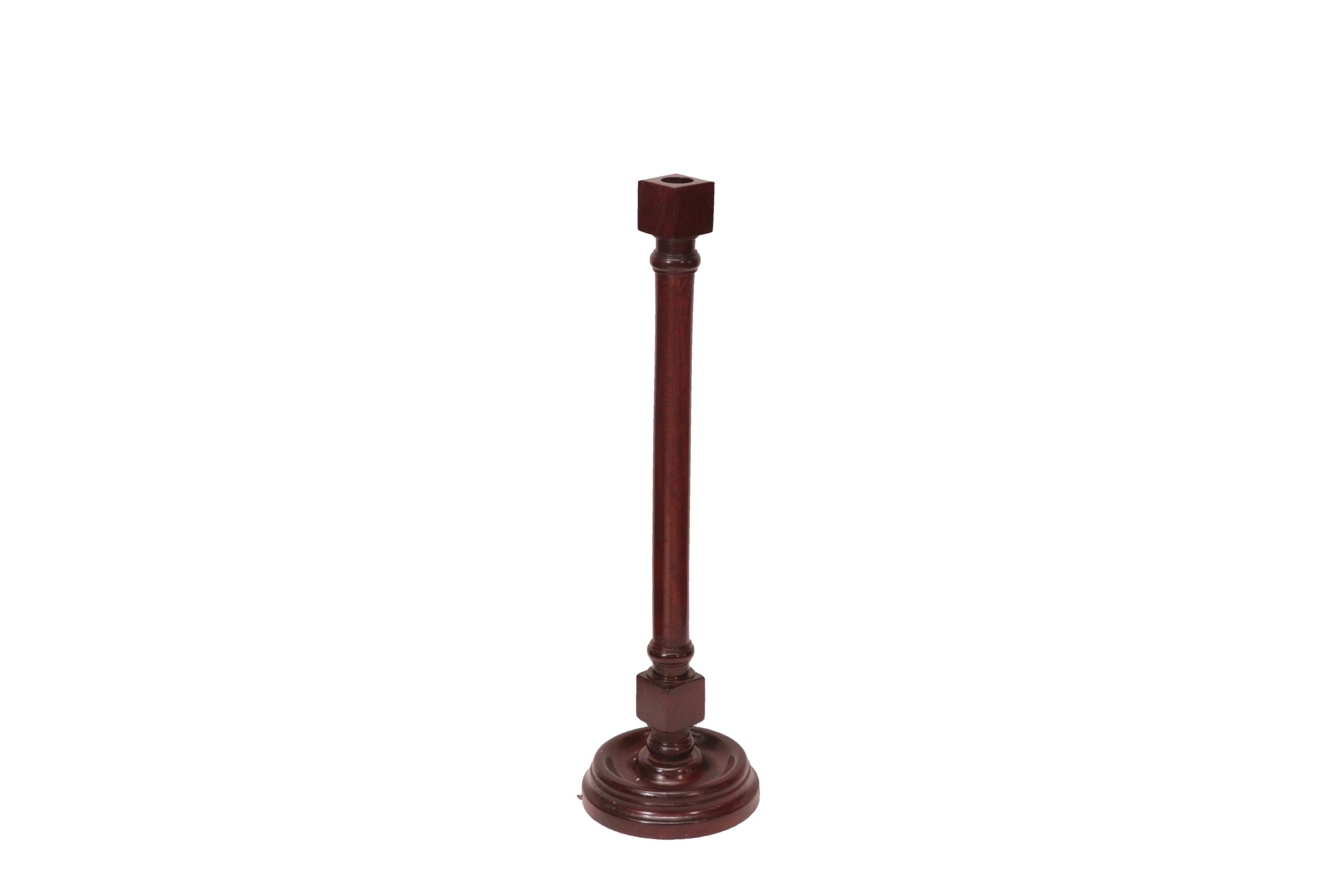 Slim Pillar Wooden Candle Holder Large size (5 x 5 x 19 Inch) Candle Holder