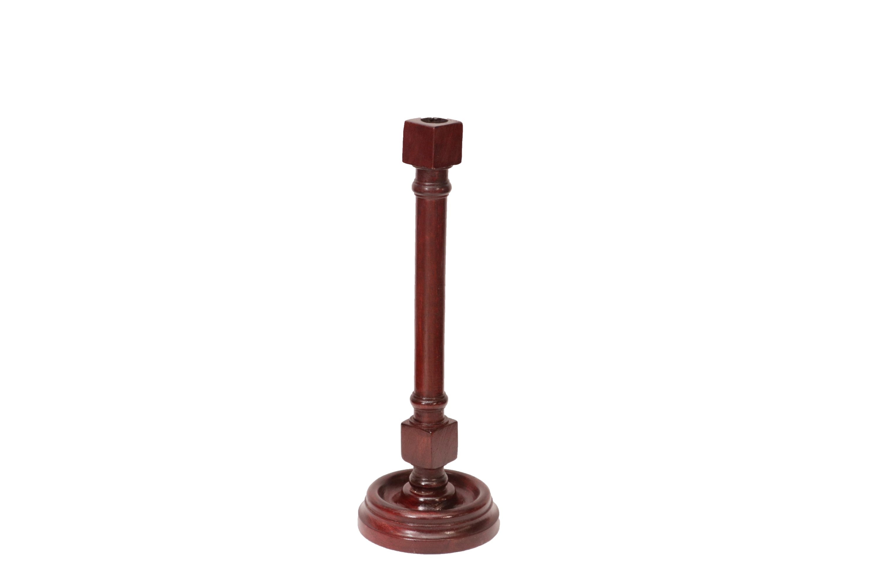 Slim Pillar Wooden Candle Holder small size (5 x 5 x 16 Inch) Candle Holder