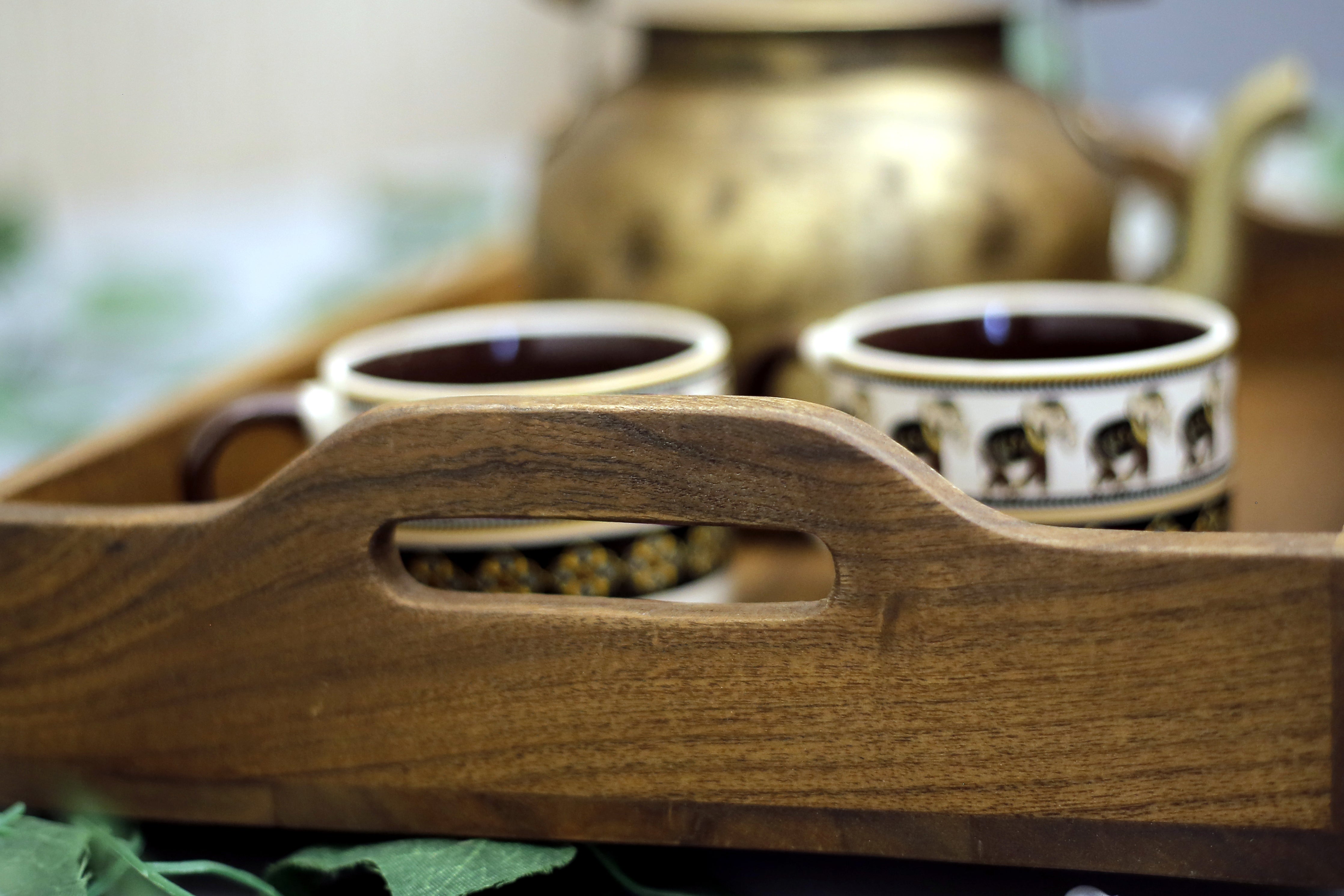 Solid Outer Handle Tray Set Tray