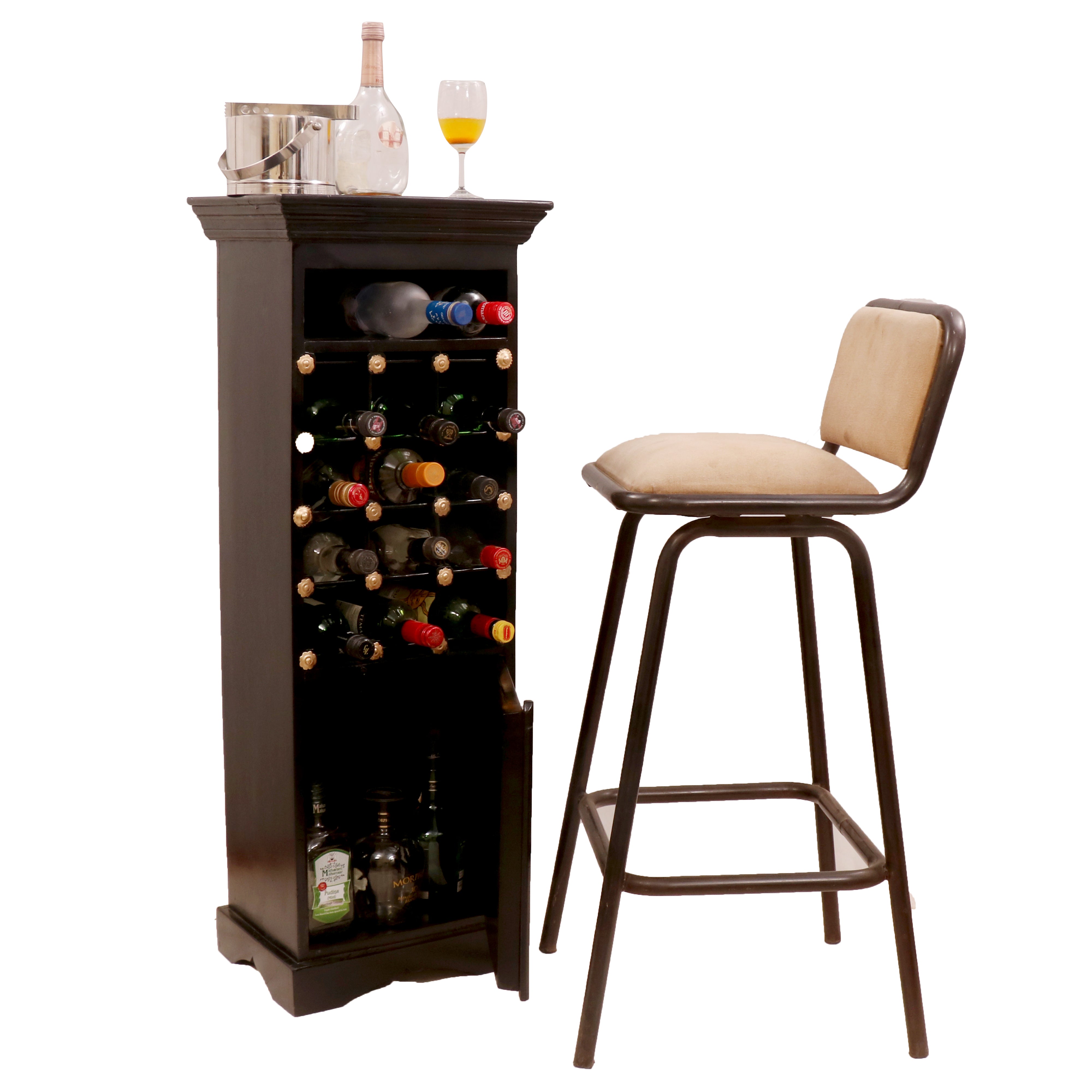 Classic Framed Standing Bar Bar Cabinet