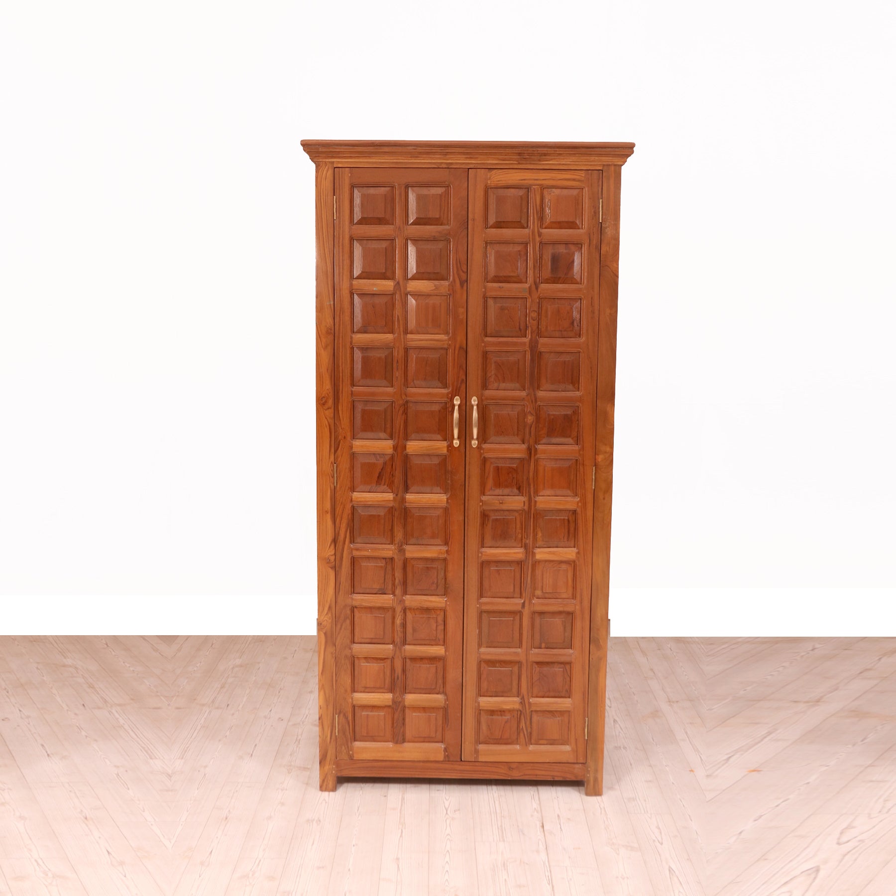 Grid Wooden Cupboard Wardrobe