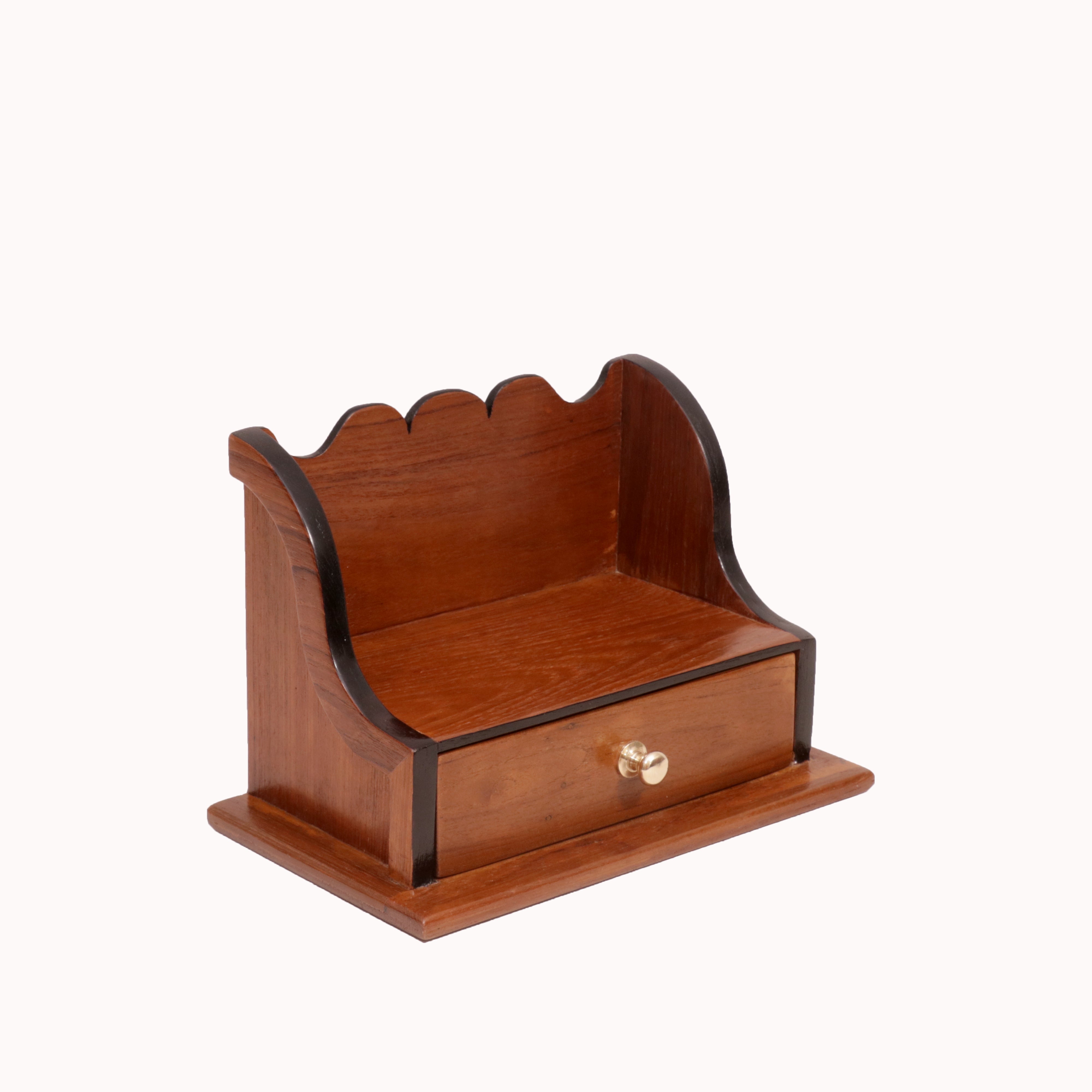 Multipurpose Wooden Wall Hanging with 1 Drawer Rack