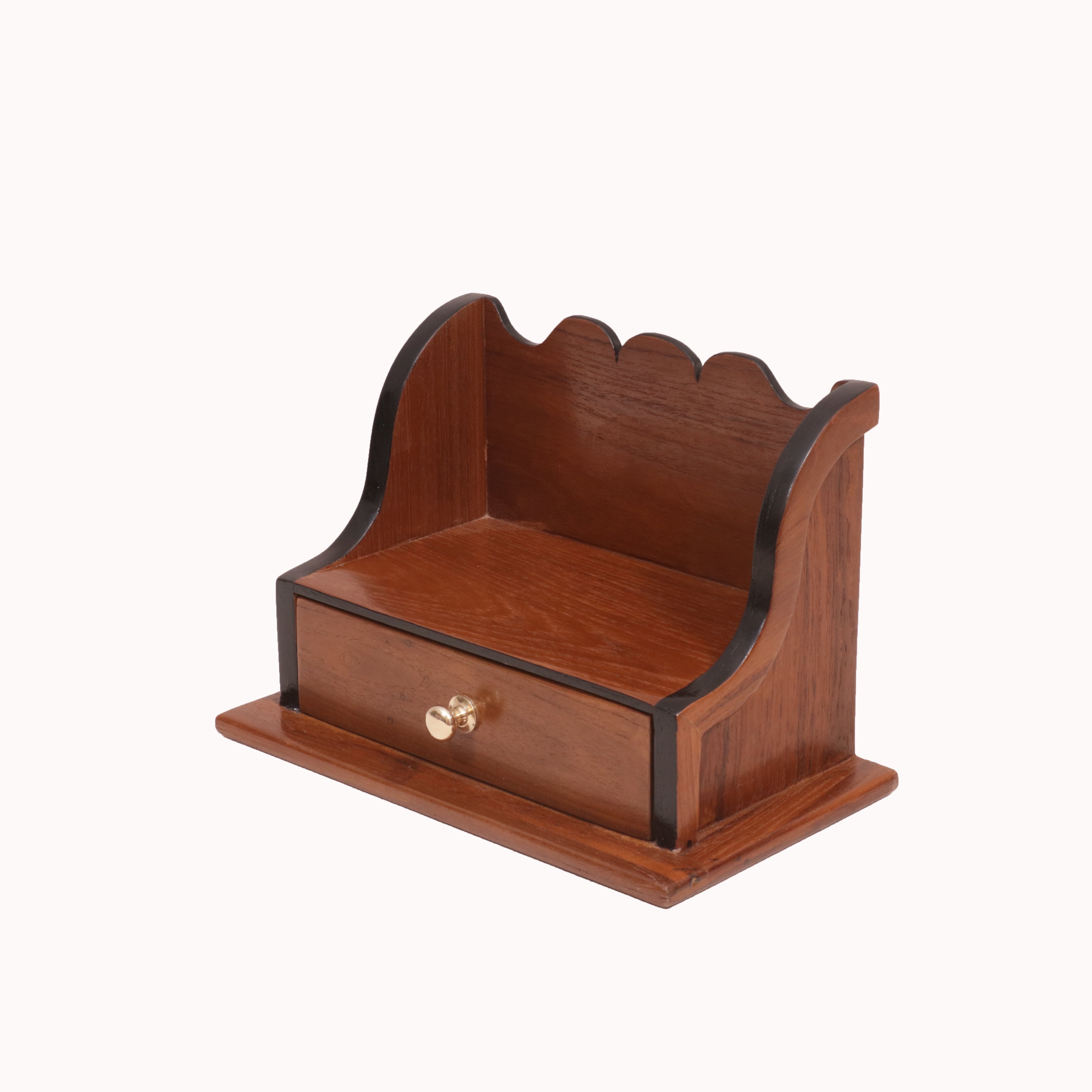 Multipurpose Wooden Wall Hanging with 1 Drawer Rack