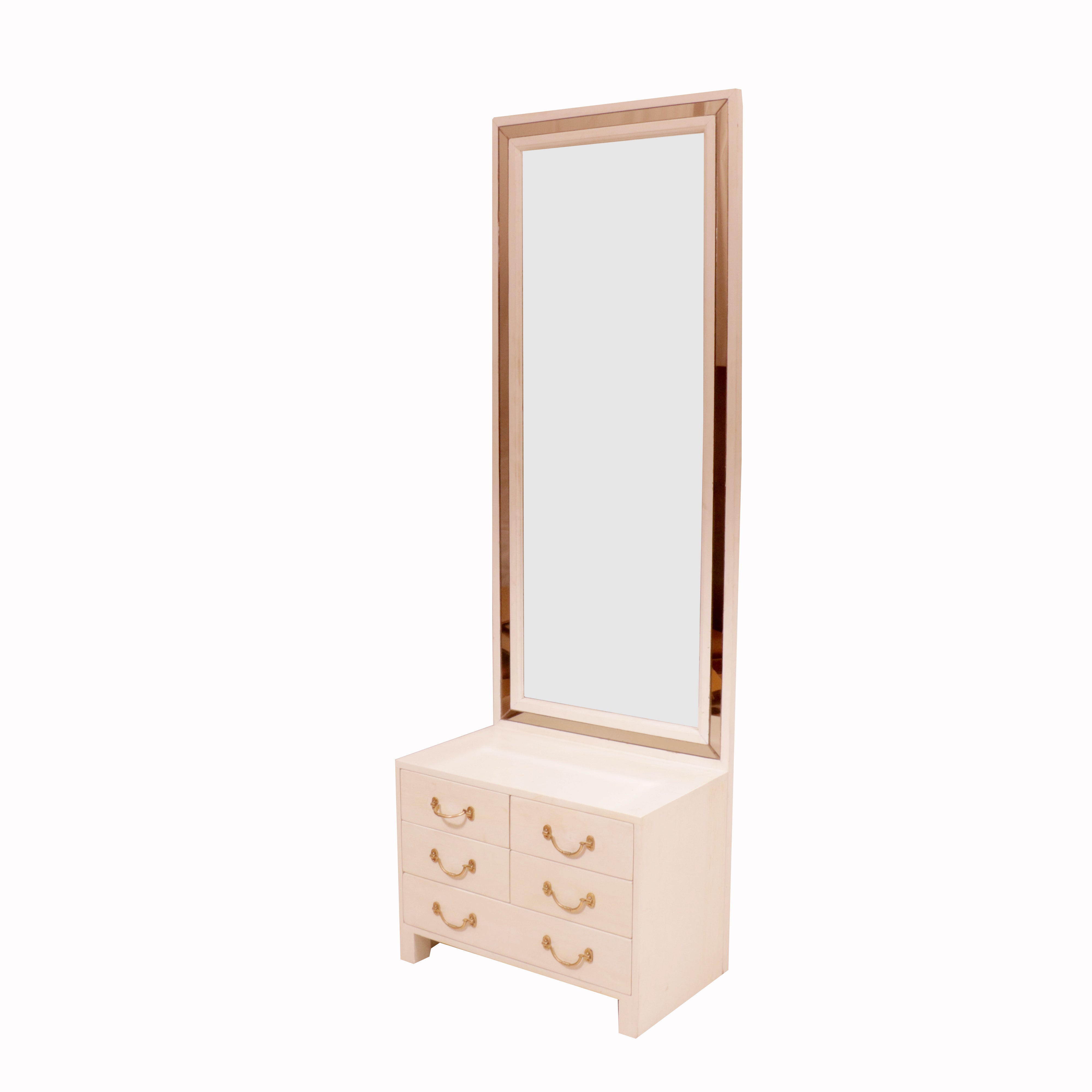 White Mirror with Drawers Dressing Table