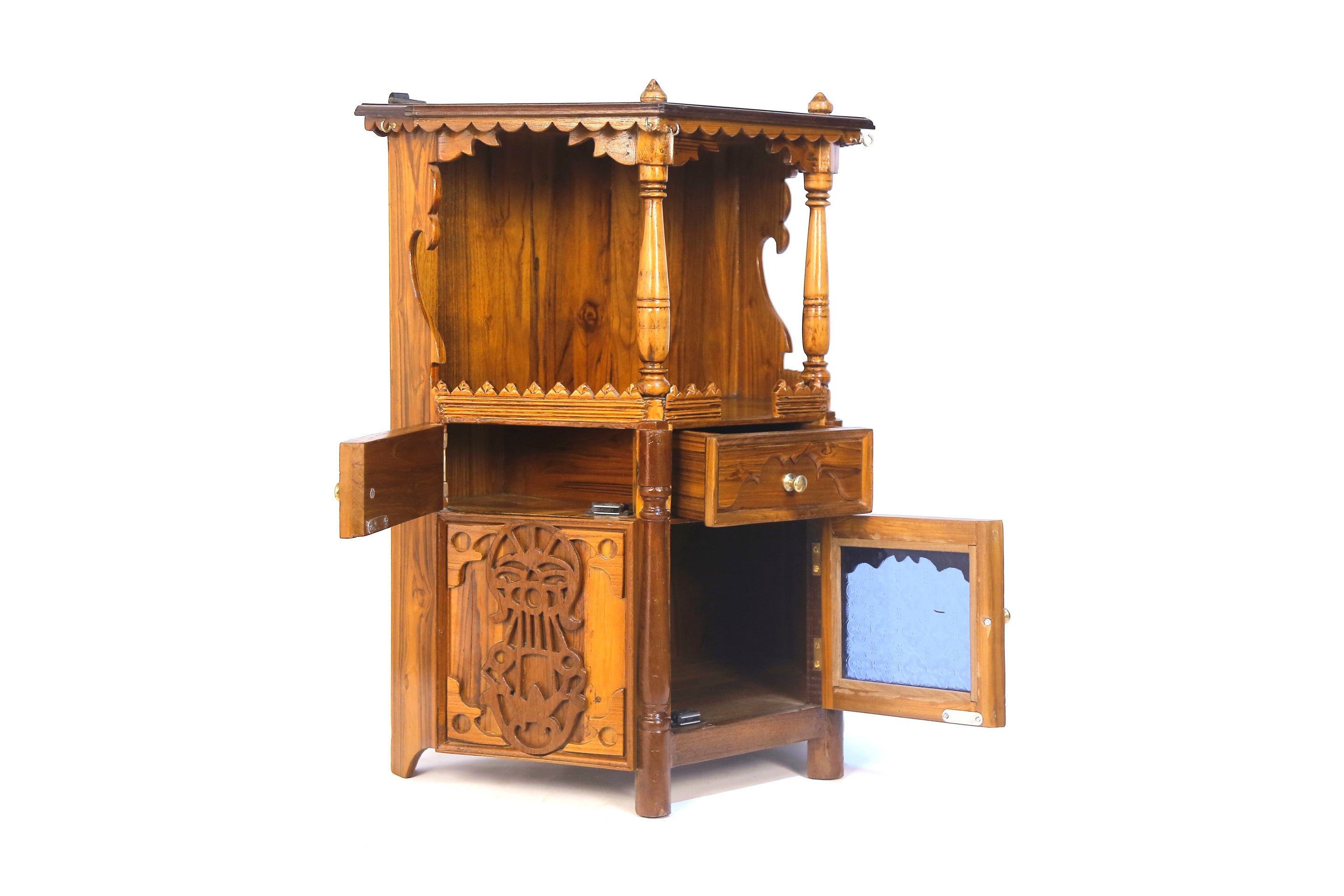 Intricately Carved Temple-style Cabinet Temple