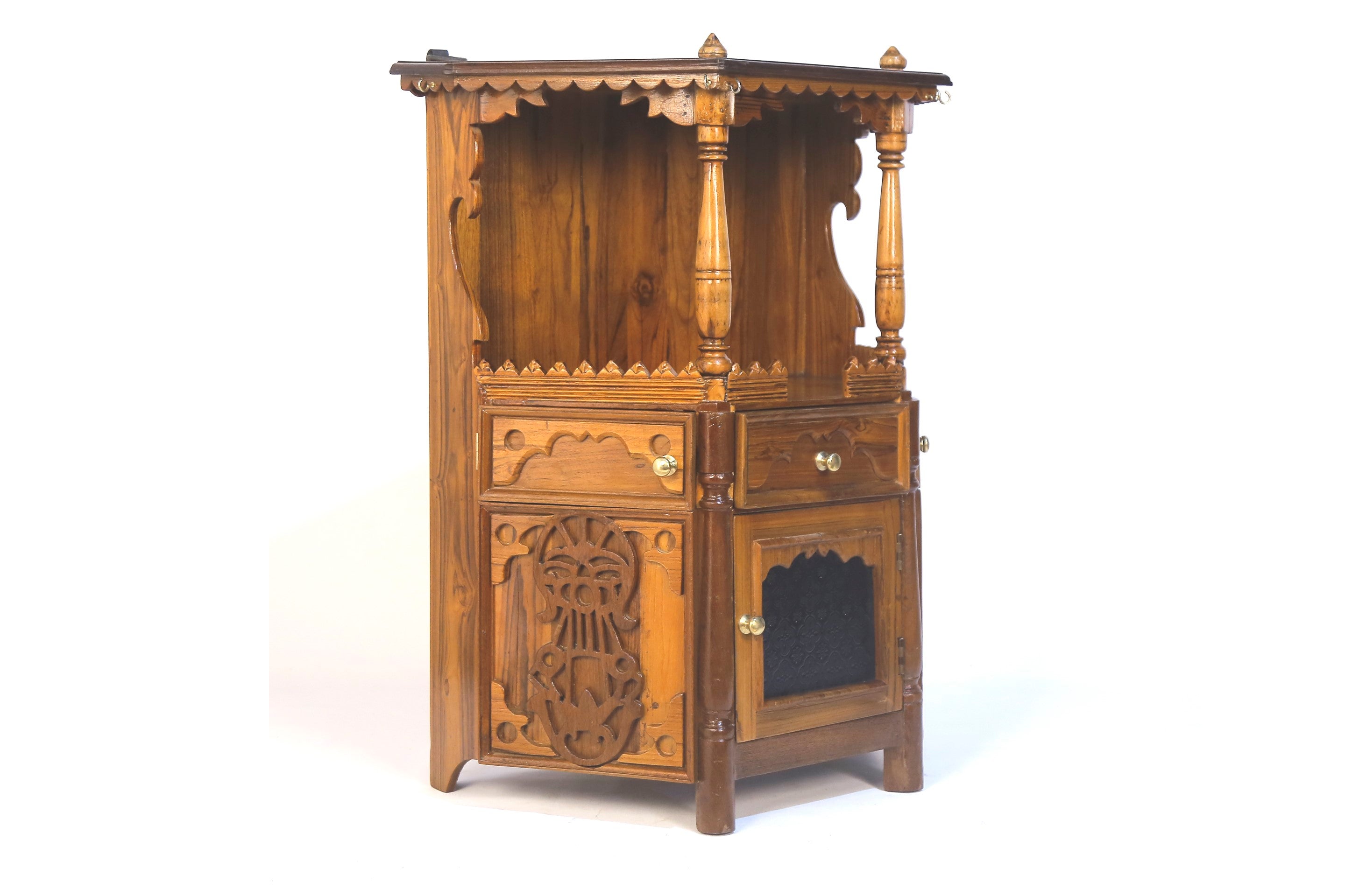 Intricately Carved Temple-style Cabinet Temple