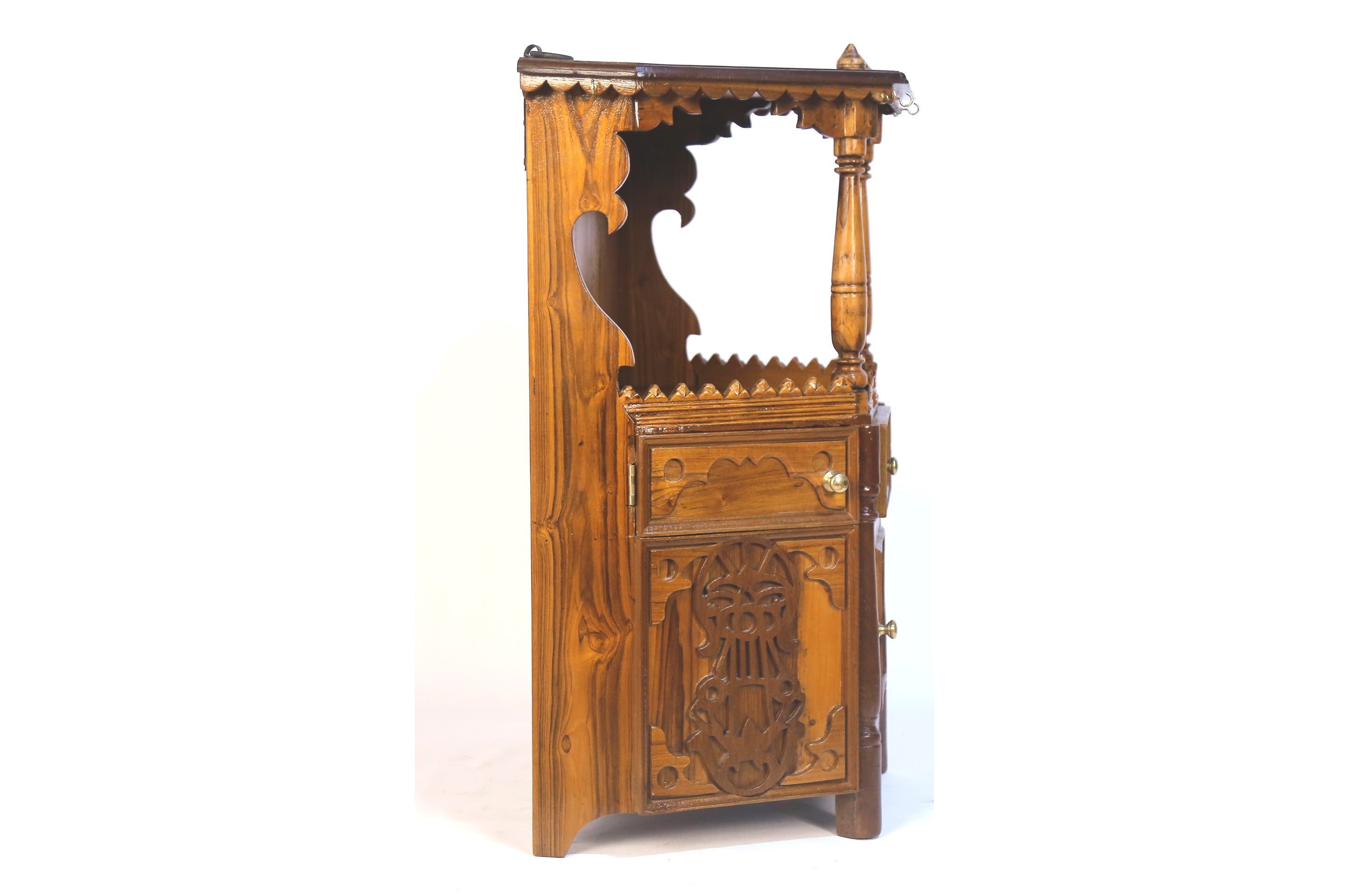 Intricately Carved Temple-style Cabinet Temple