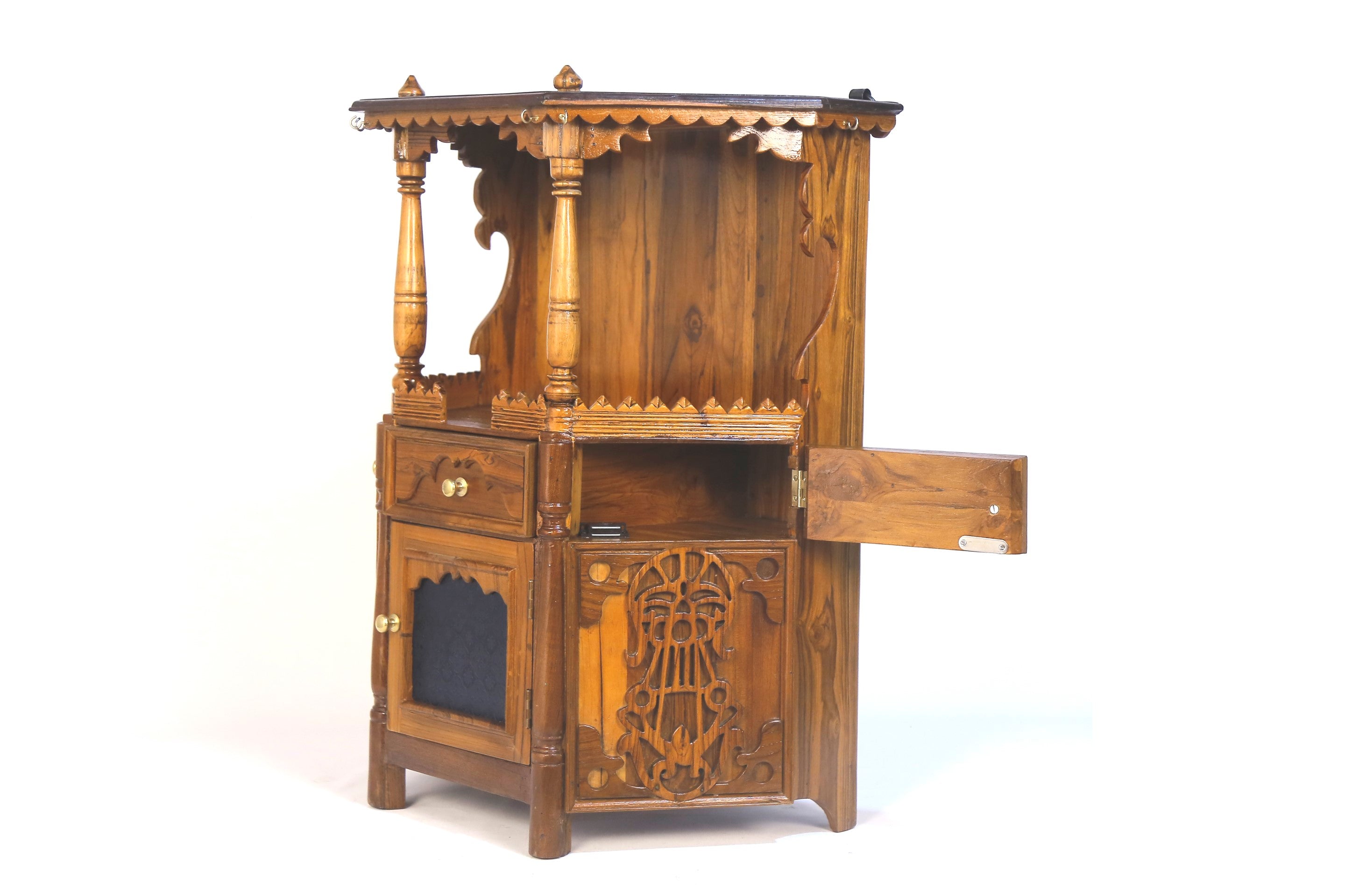 Intricately Carved Temple-style Cabinet Temple