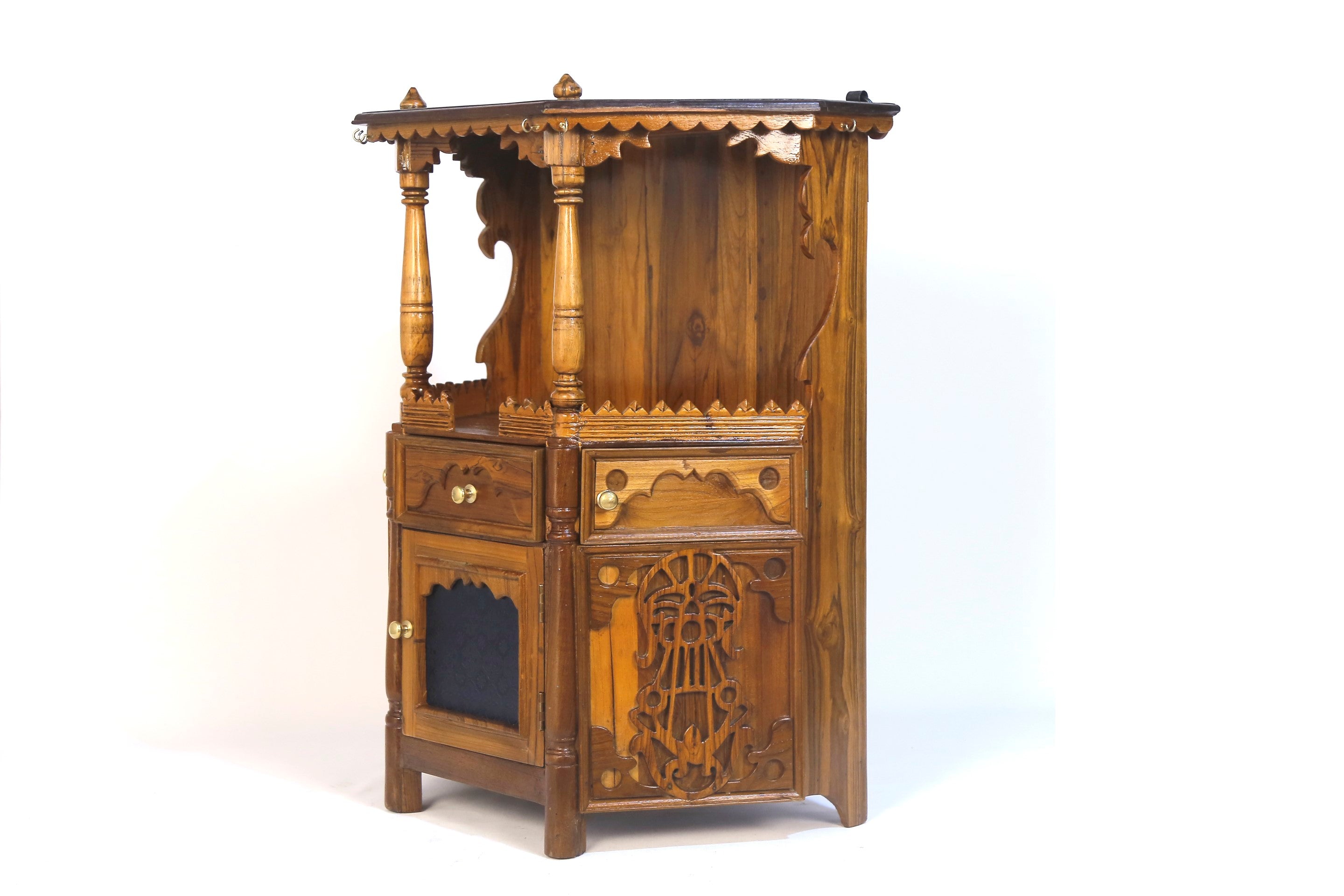 Intricately Carved Temple-style Cabinet Temple