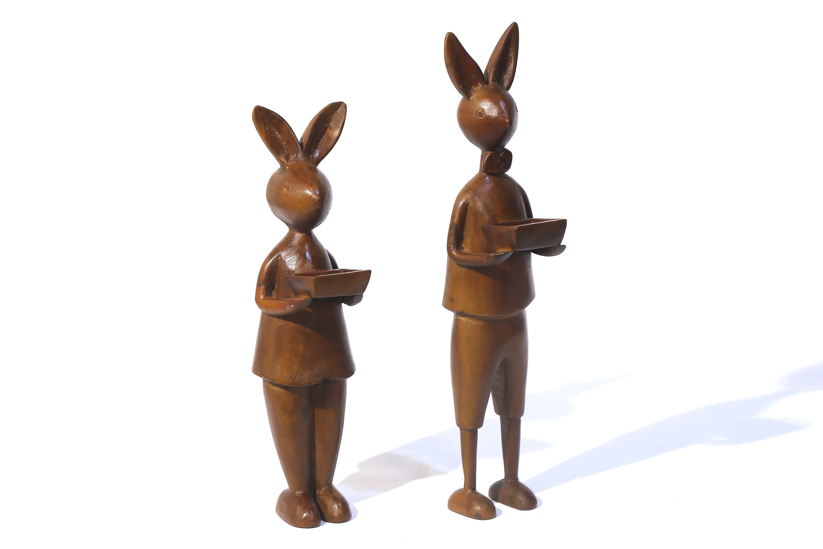 Wooden Scholar Rabbit Figurine Animal Figurine