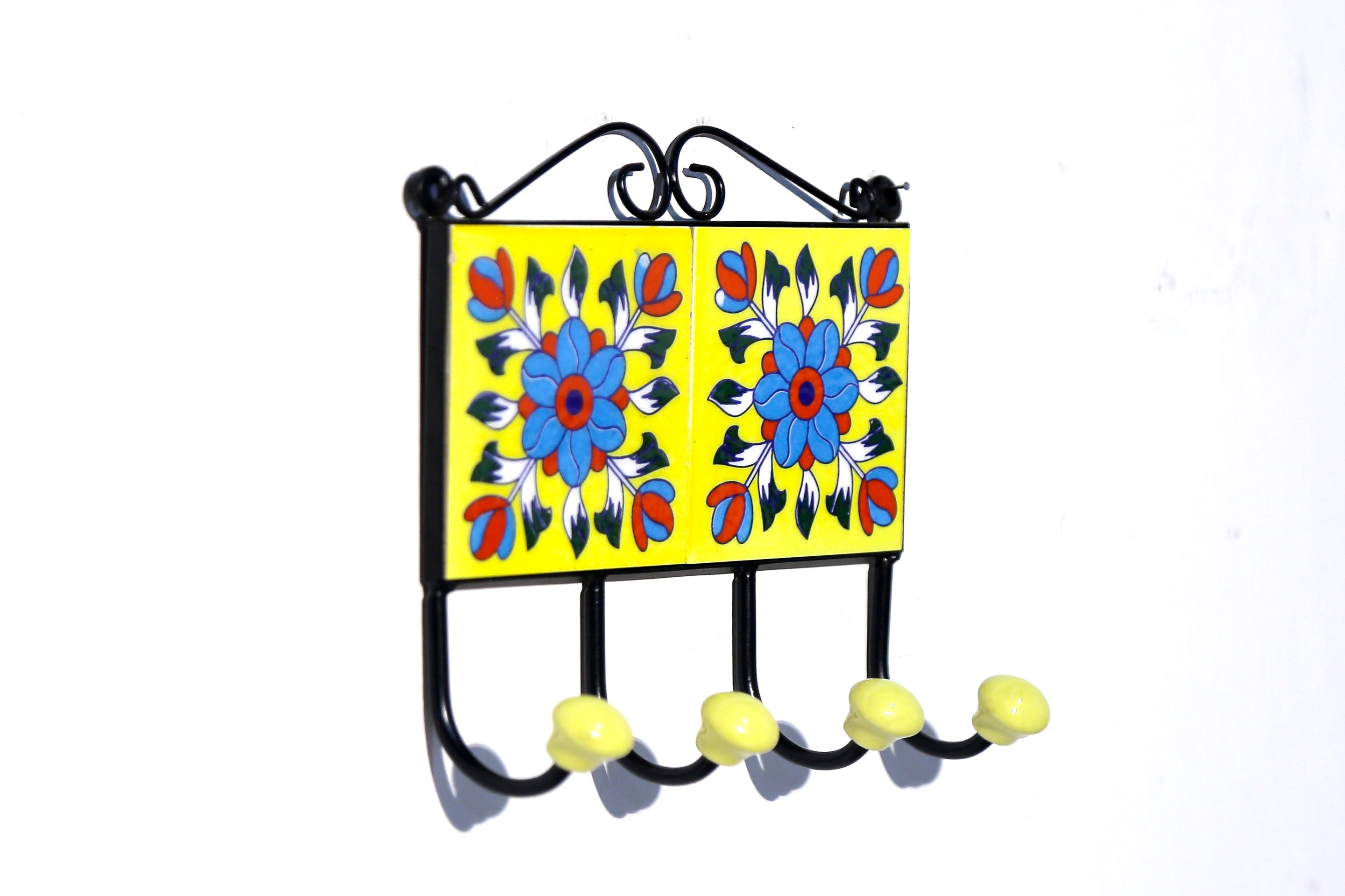4 Hook Metallic Tile Hanger Pattern-13 Hook