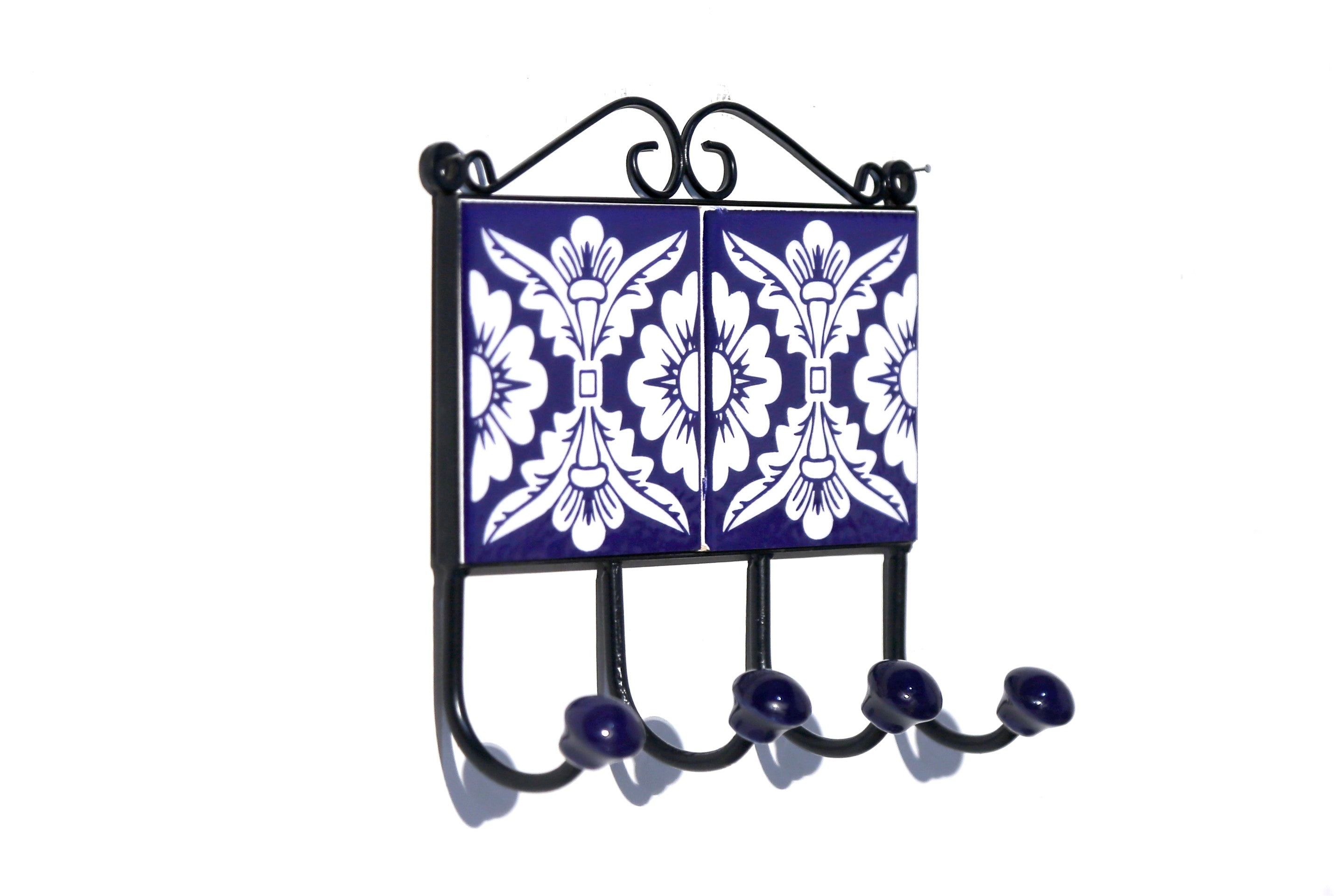 4 Hook Metallic Tile Hanger Pattern-6 Hook