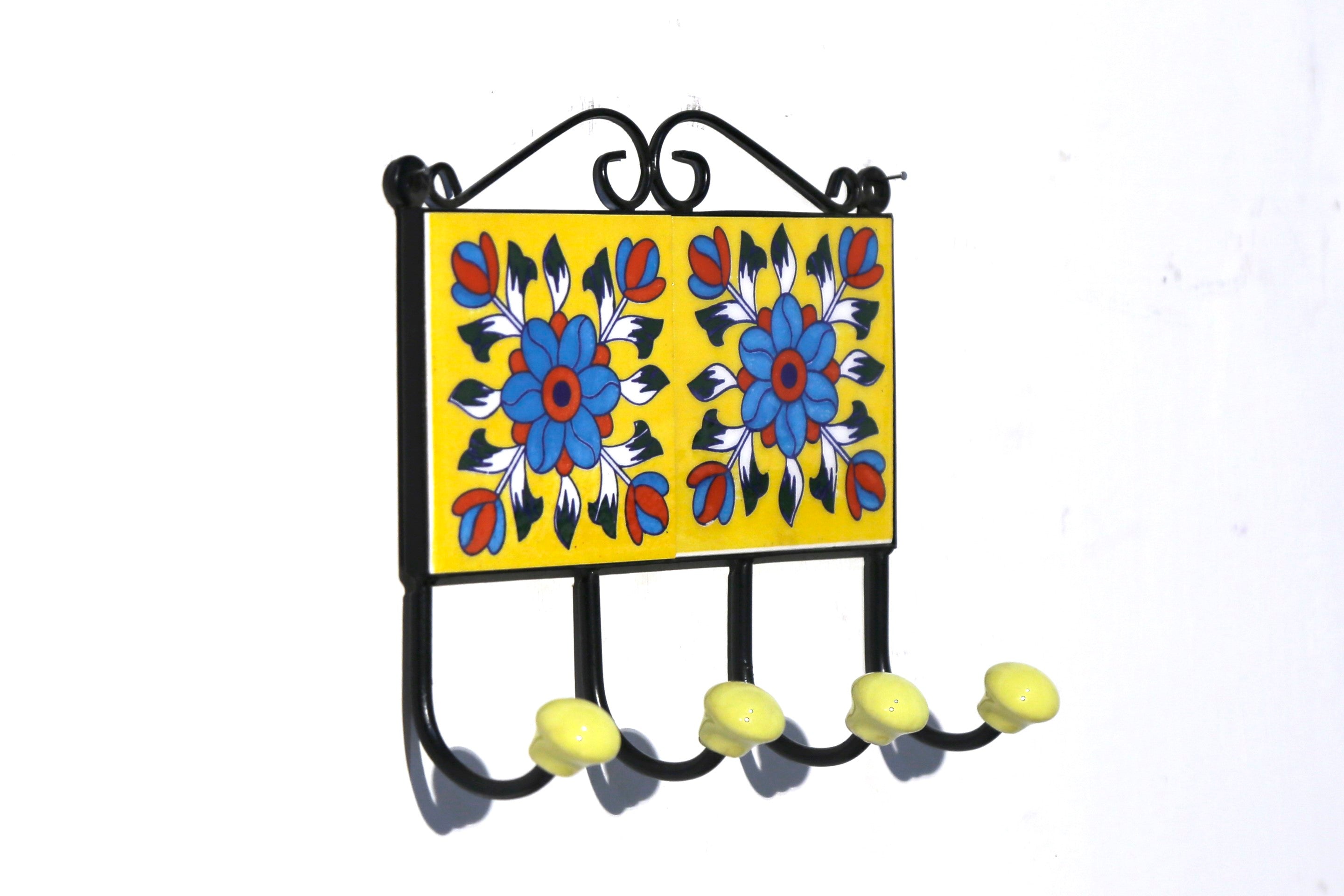 4 Hook Metallic Tile Hanger Pattern-4 Hook