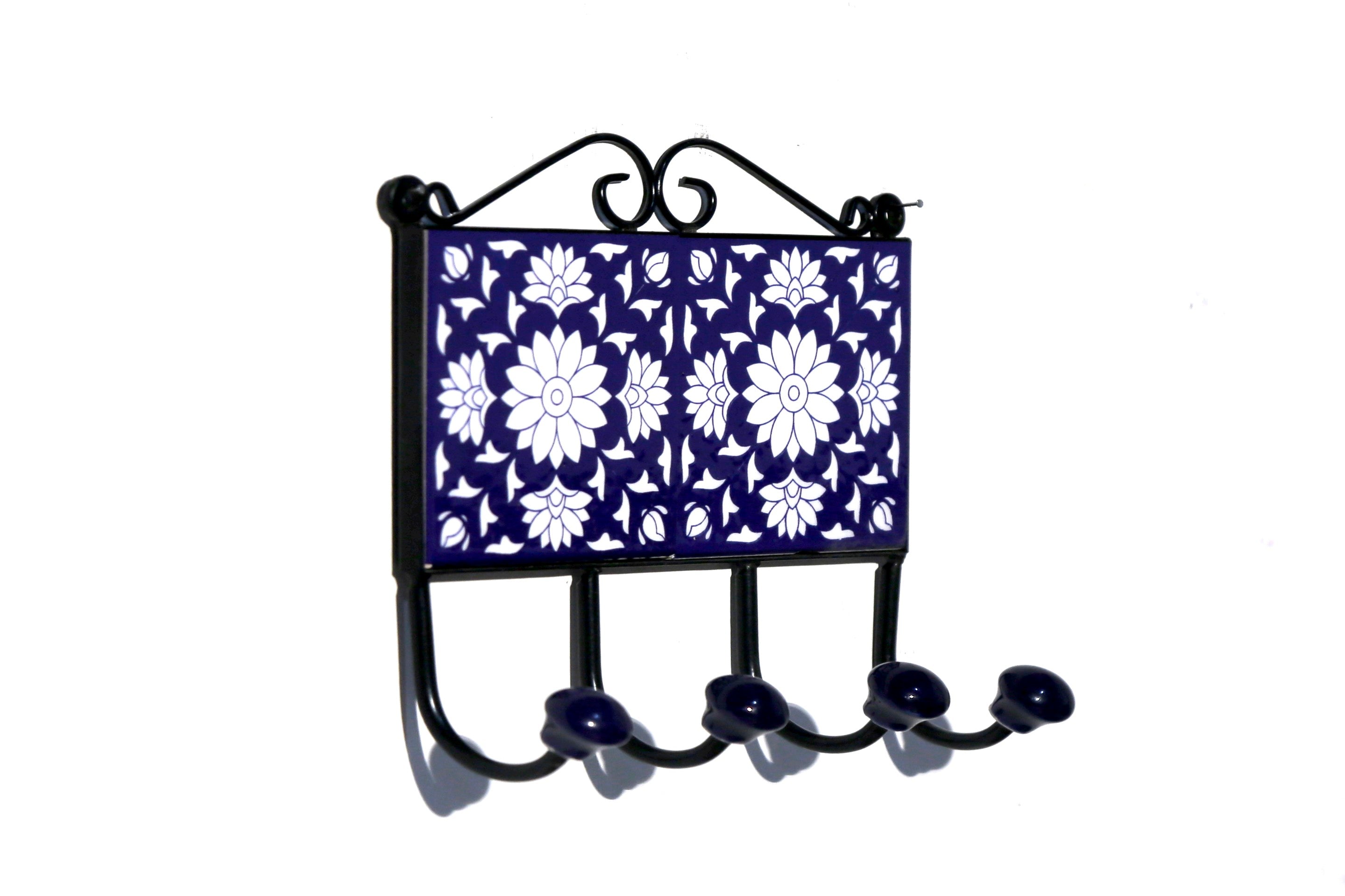 4 Hook Metallic Tile Hanger Pattern-11 Hook