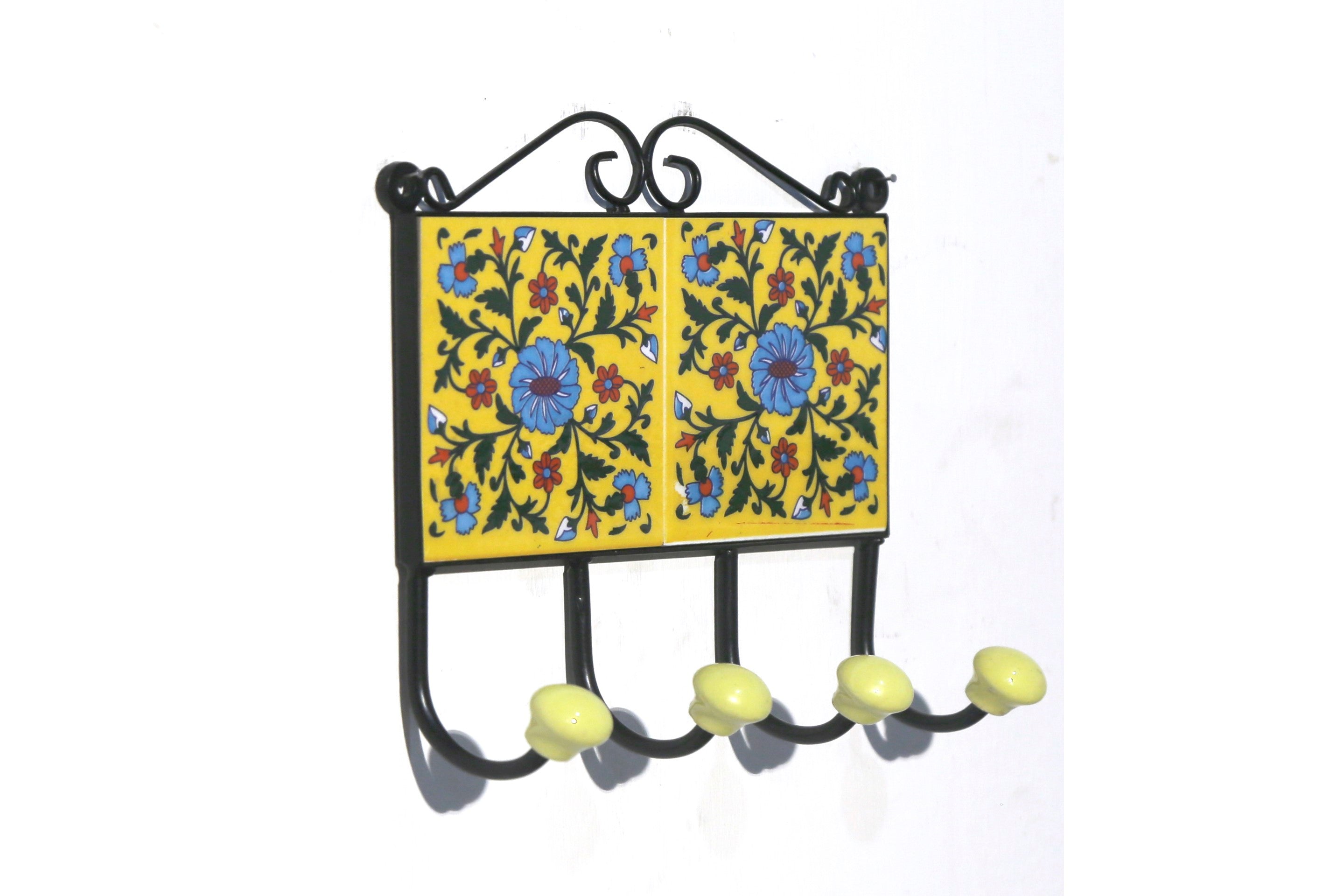 4 Hook Metallic Tile Hanger Pattern-16 Hook