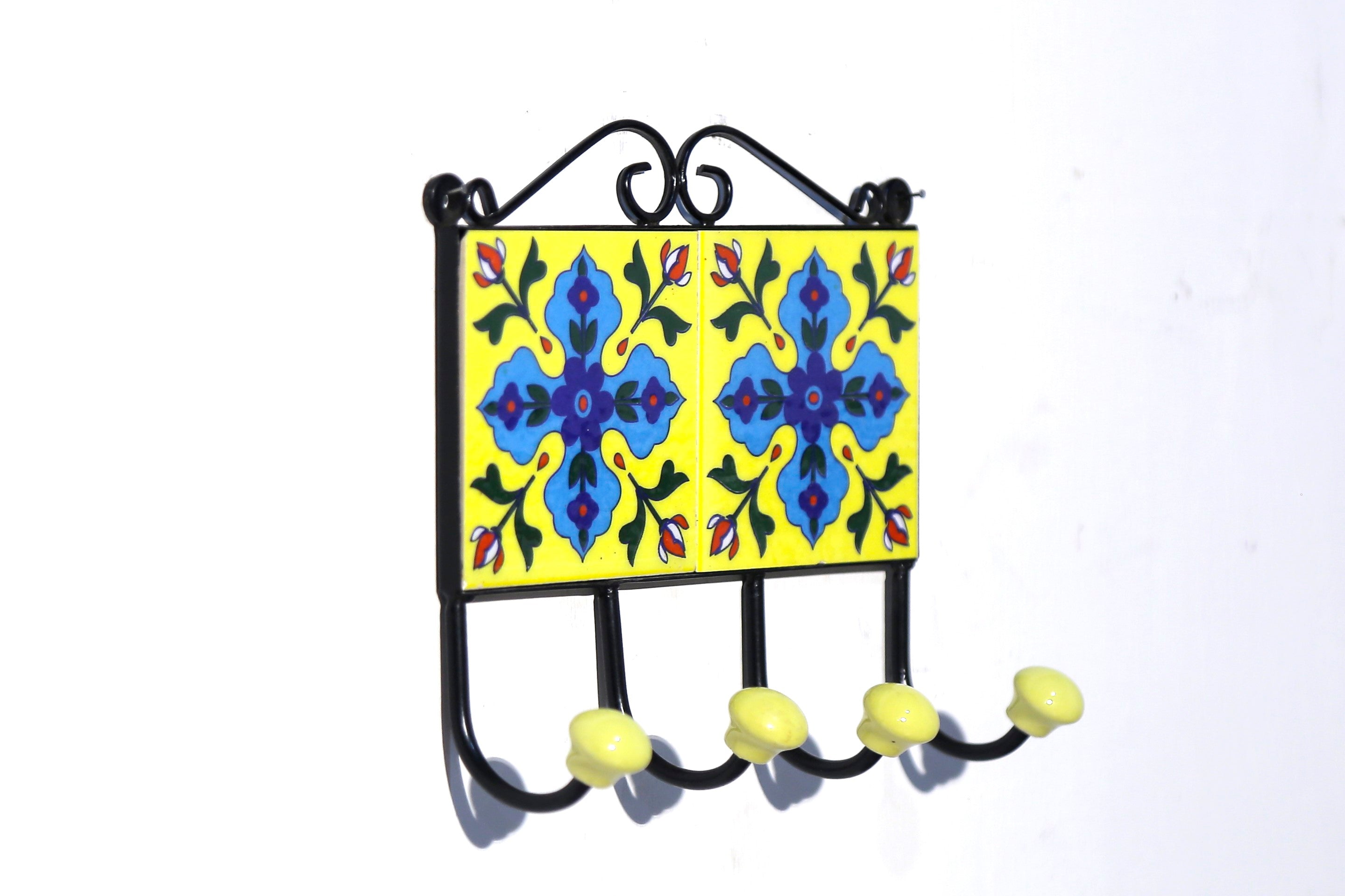 4 Hook Metallic Tile Hanger Pattern-1 Hook
