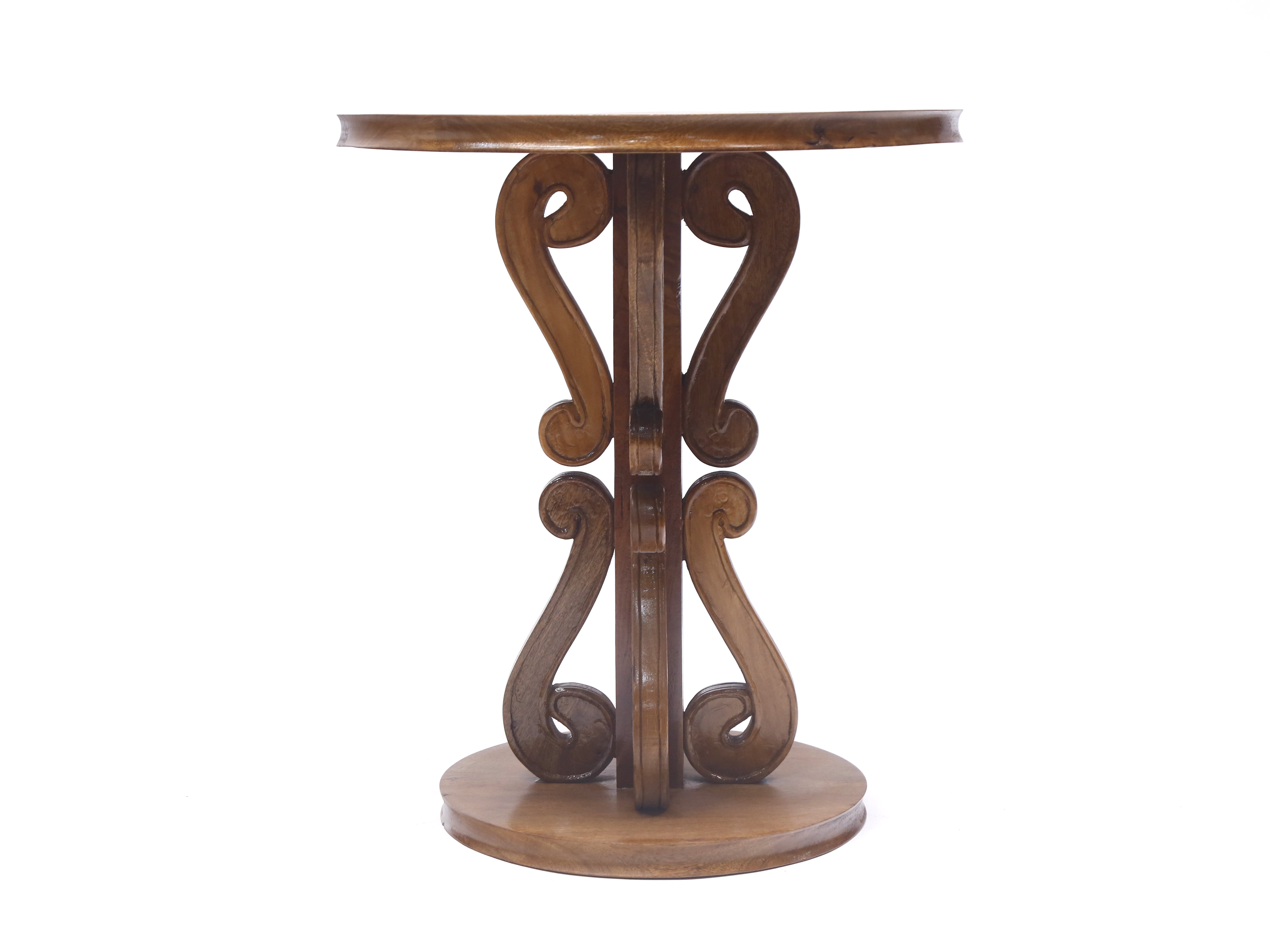 Wooden Curved Round End Table End Table