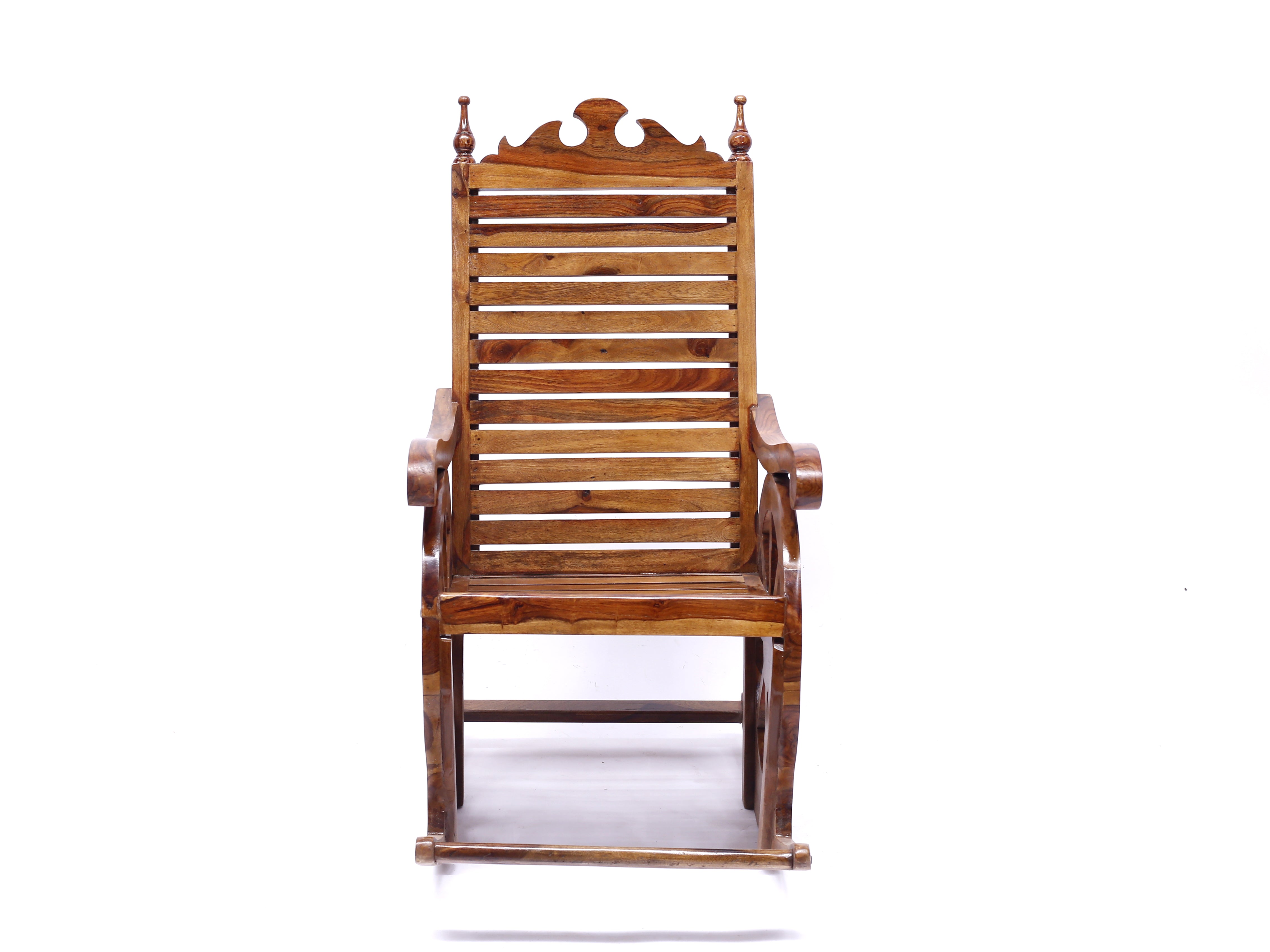 Wheel Inspired Rock Sheesham Rocking Chair Rocking Chair