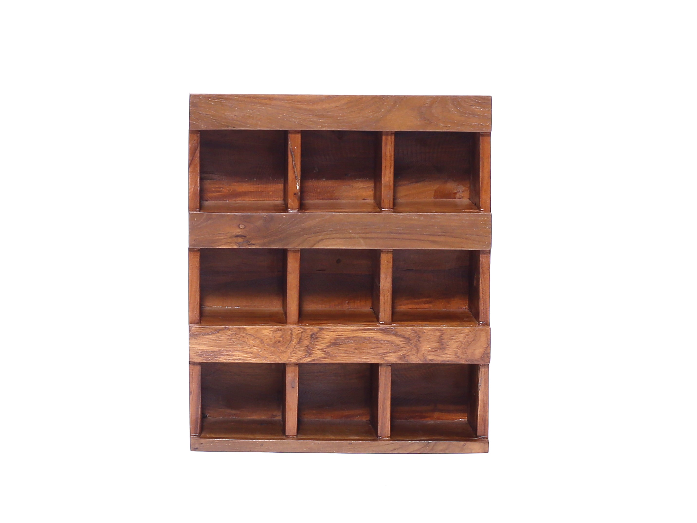 9-Slot Wooden Jar Wall Hanging Rack Rack