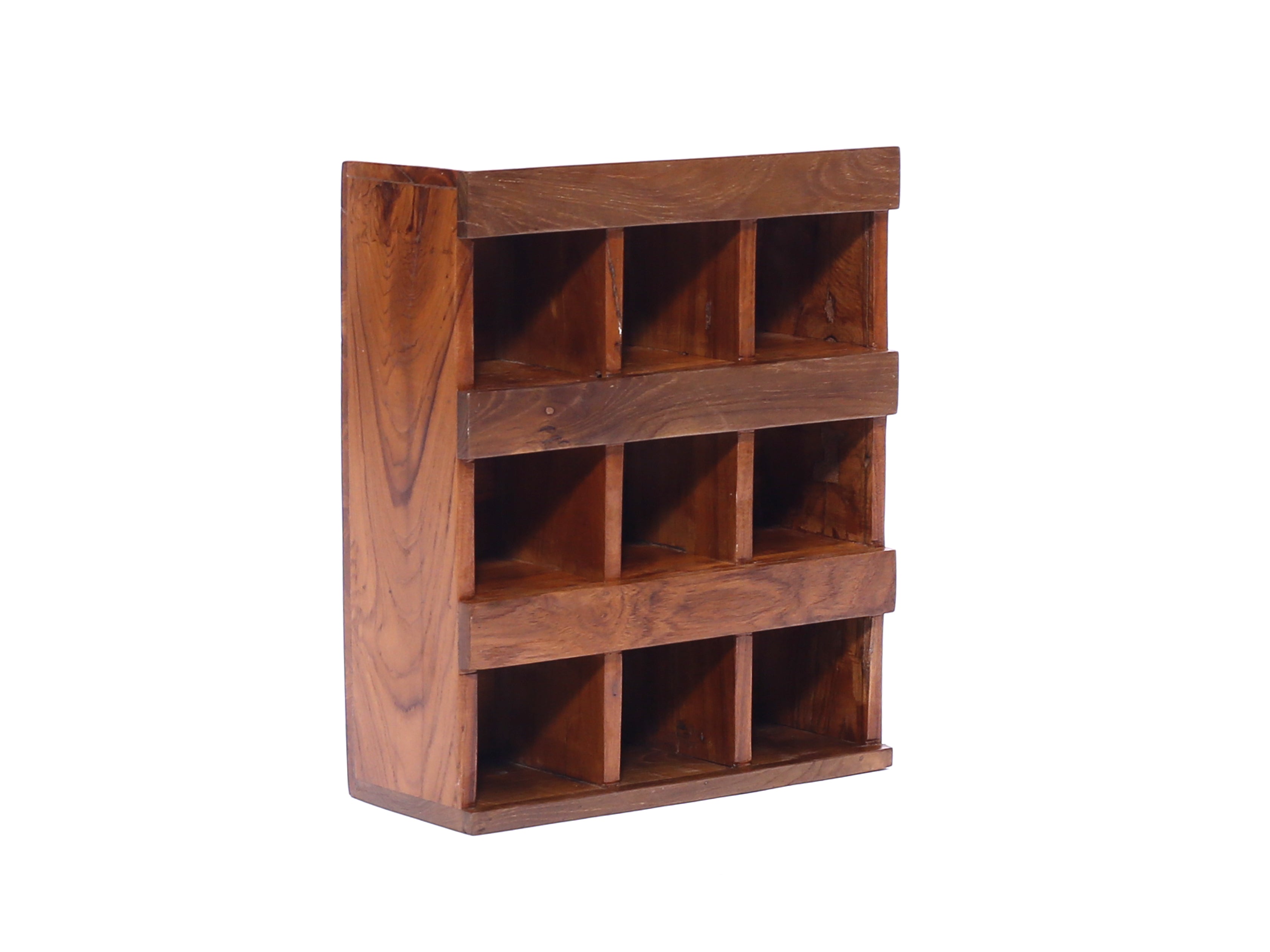 9-Slot Wooden Jar Wall Hanging Rack Rack