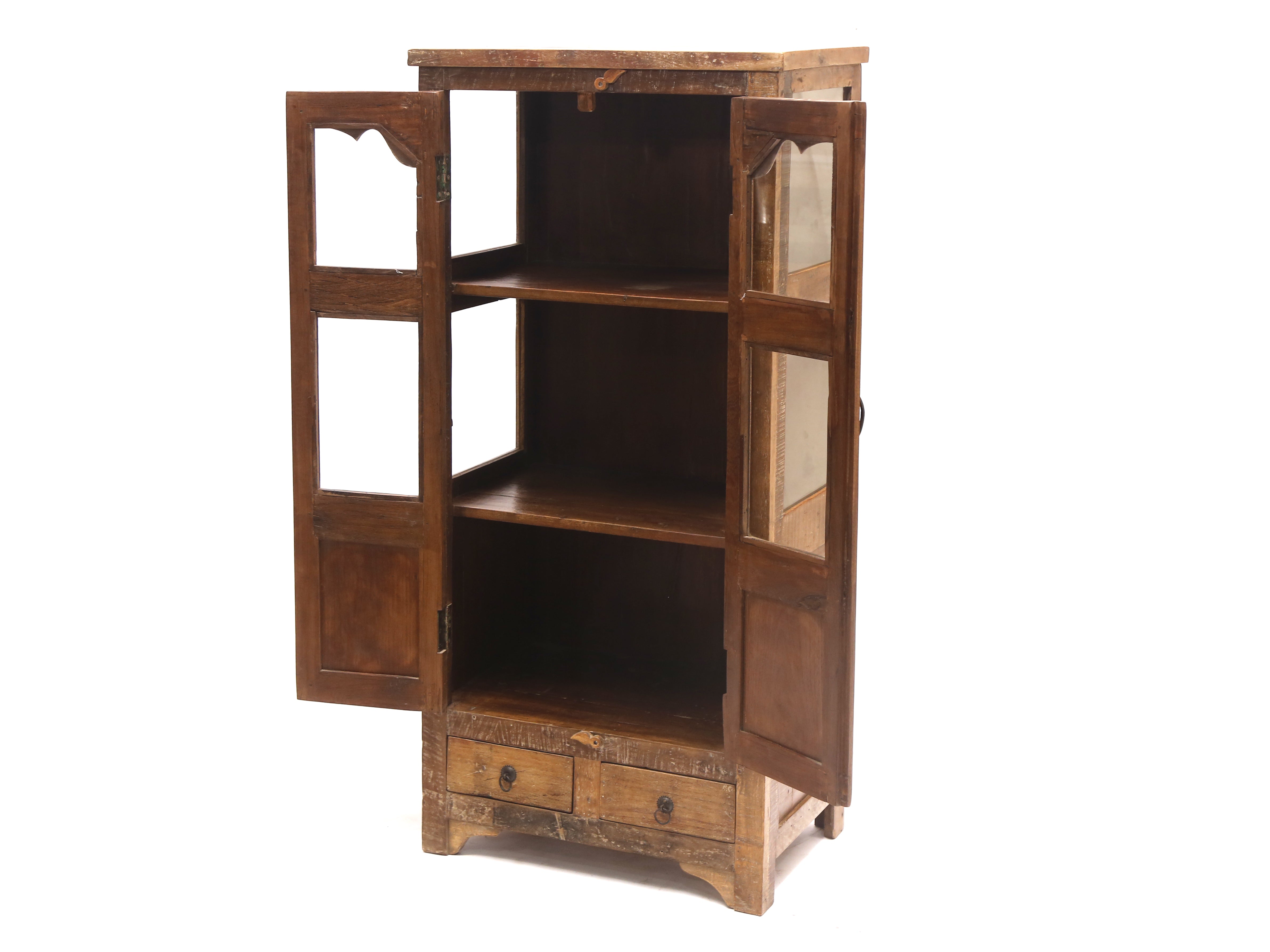 2-Drawer White distressed Almirah Wardrobe