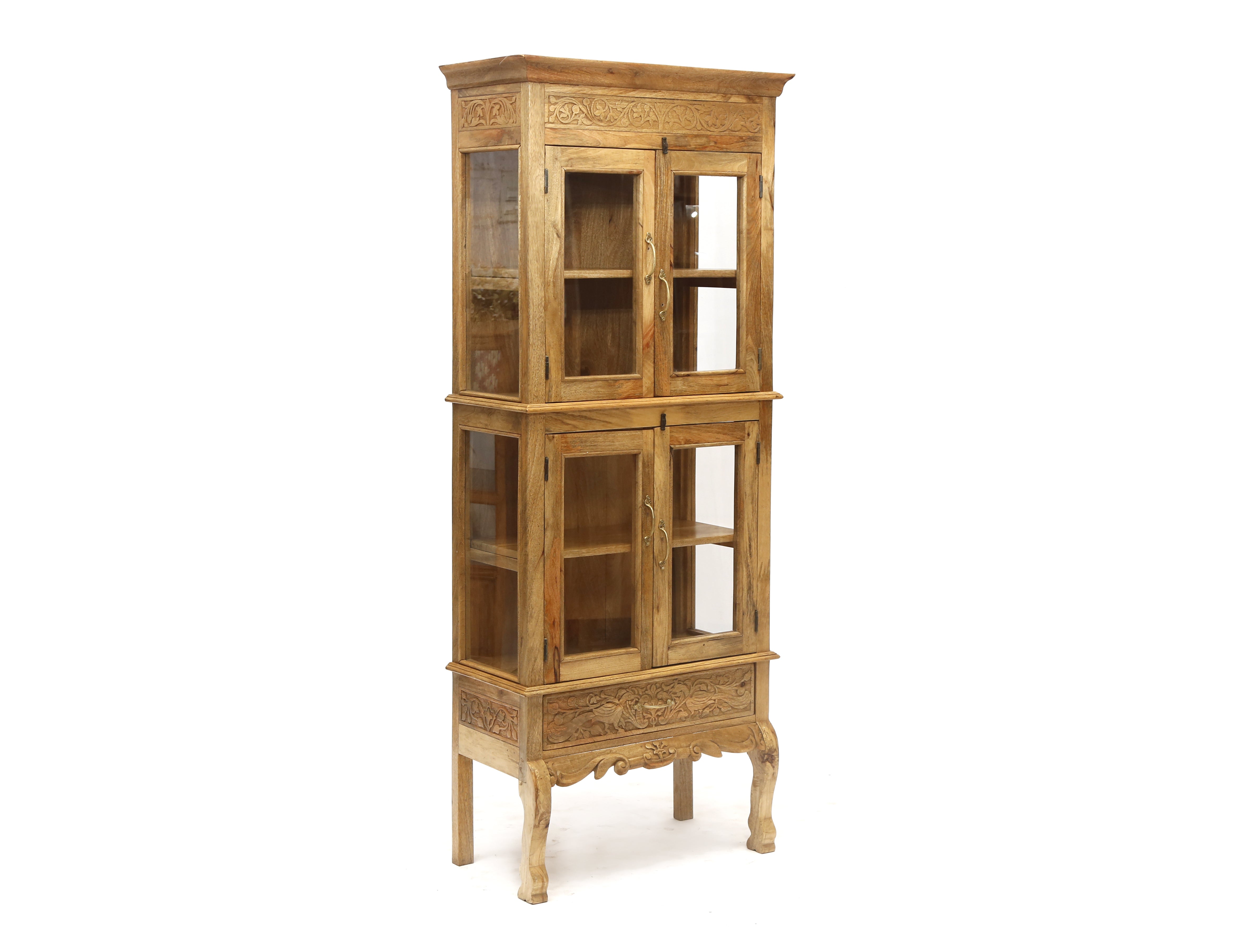Wooden 2-Part Intricate Designed Cabinet Cupboard