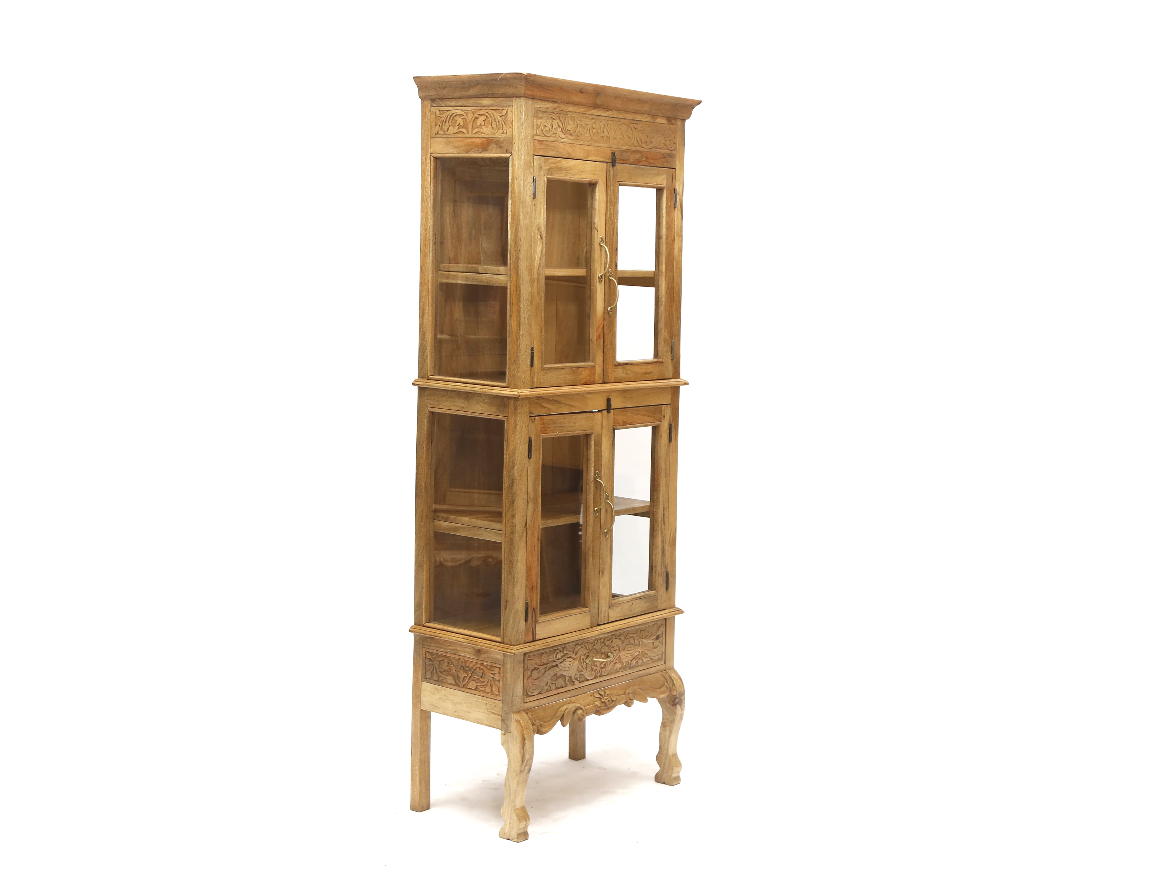 Wooden 2-Part Intricate Designed Cabinet Cupboard