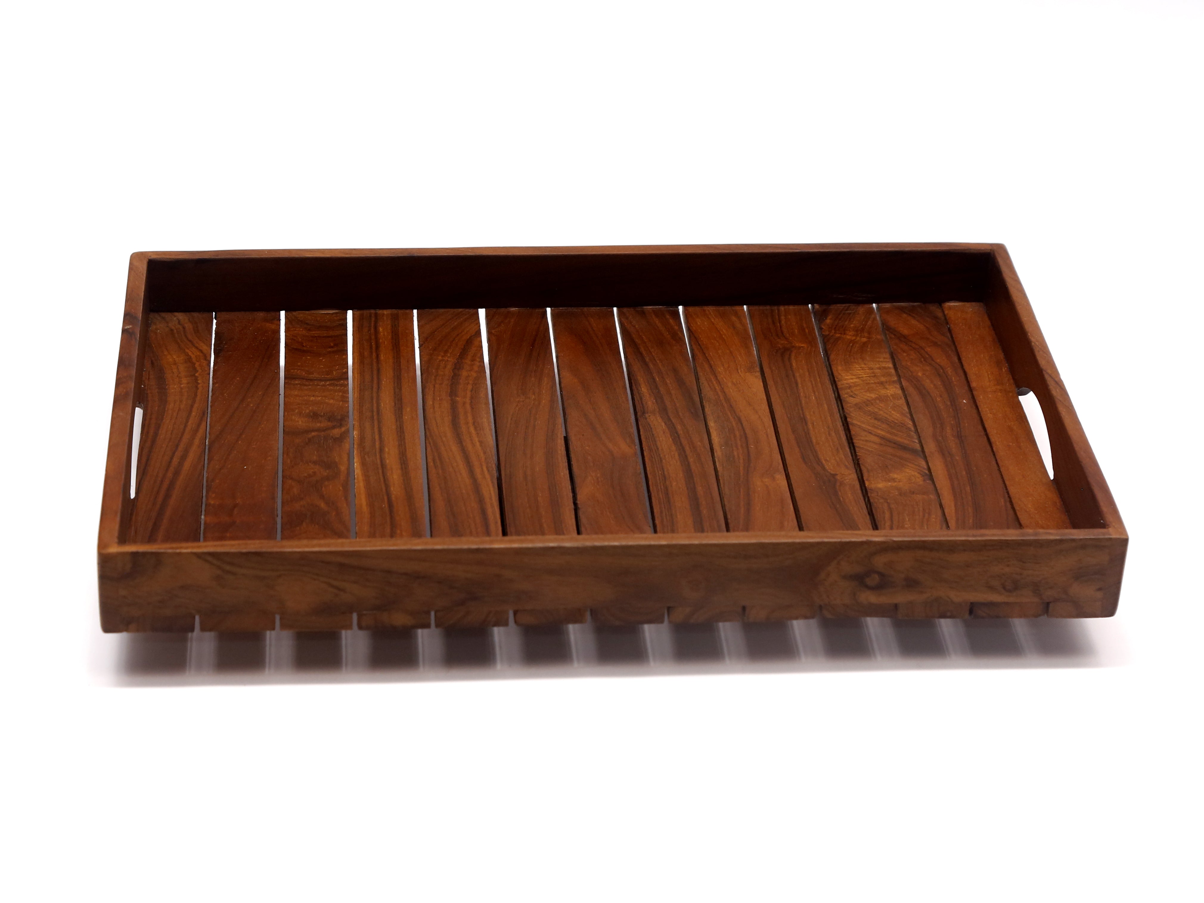 Plain Strip Square Wooden Tray Set Tray