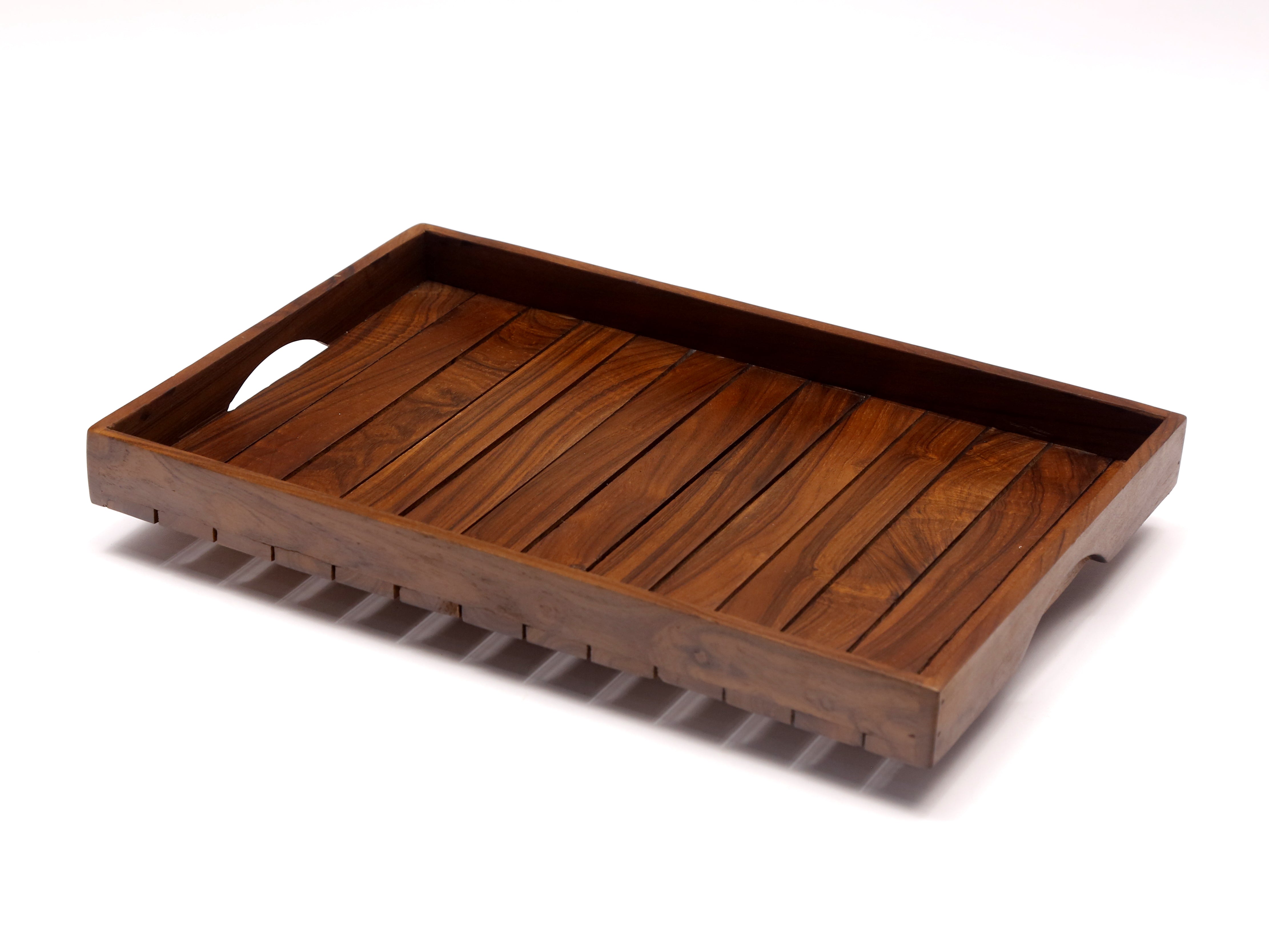 Plain Strip Square Wooden Tray Set Tray